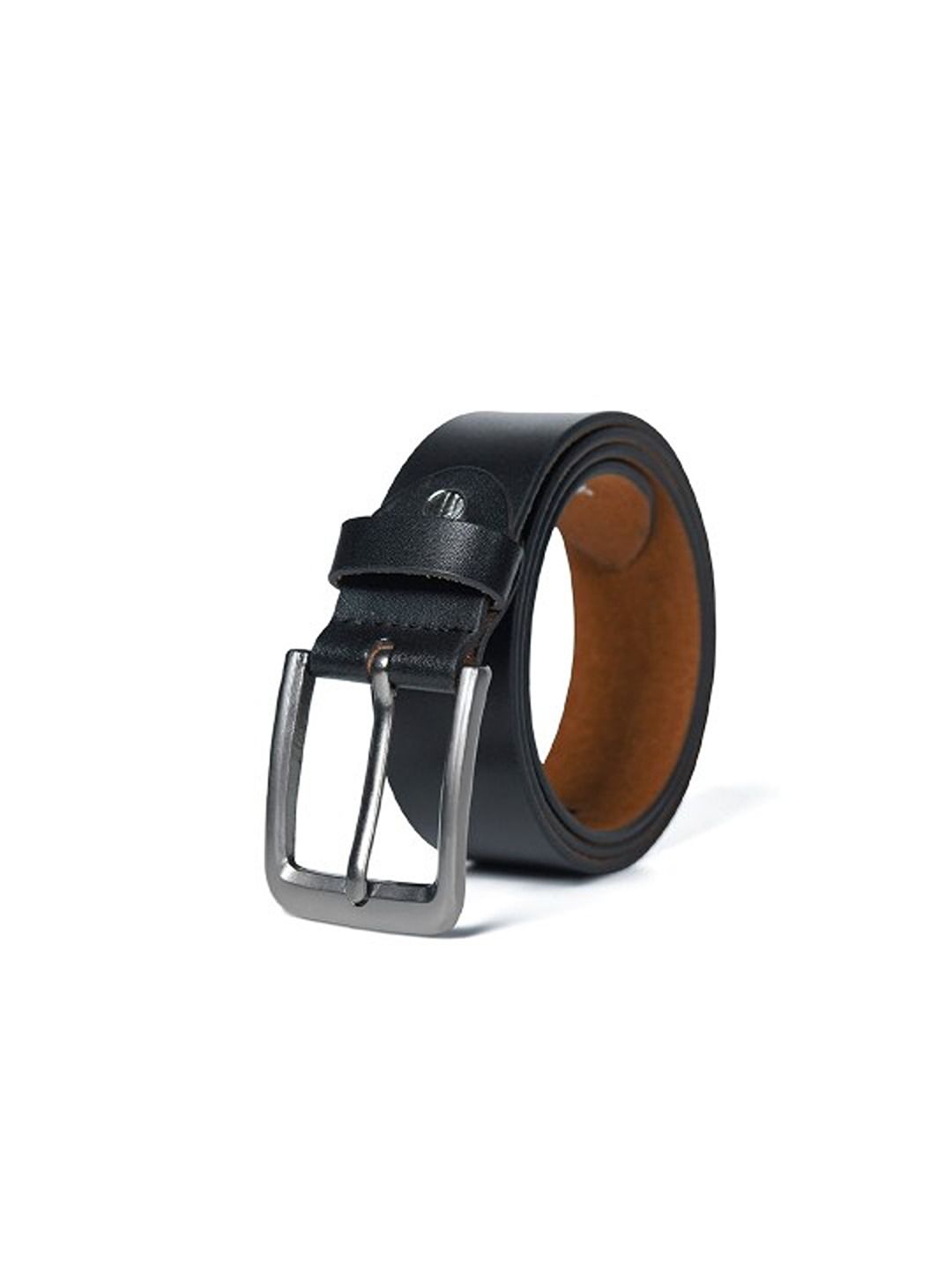 MaheTri Classic Formal Black Leather Belt