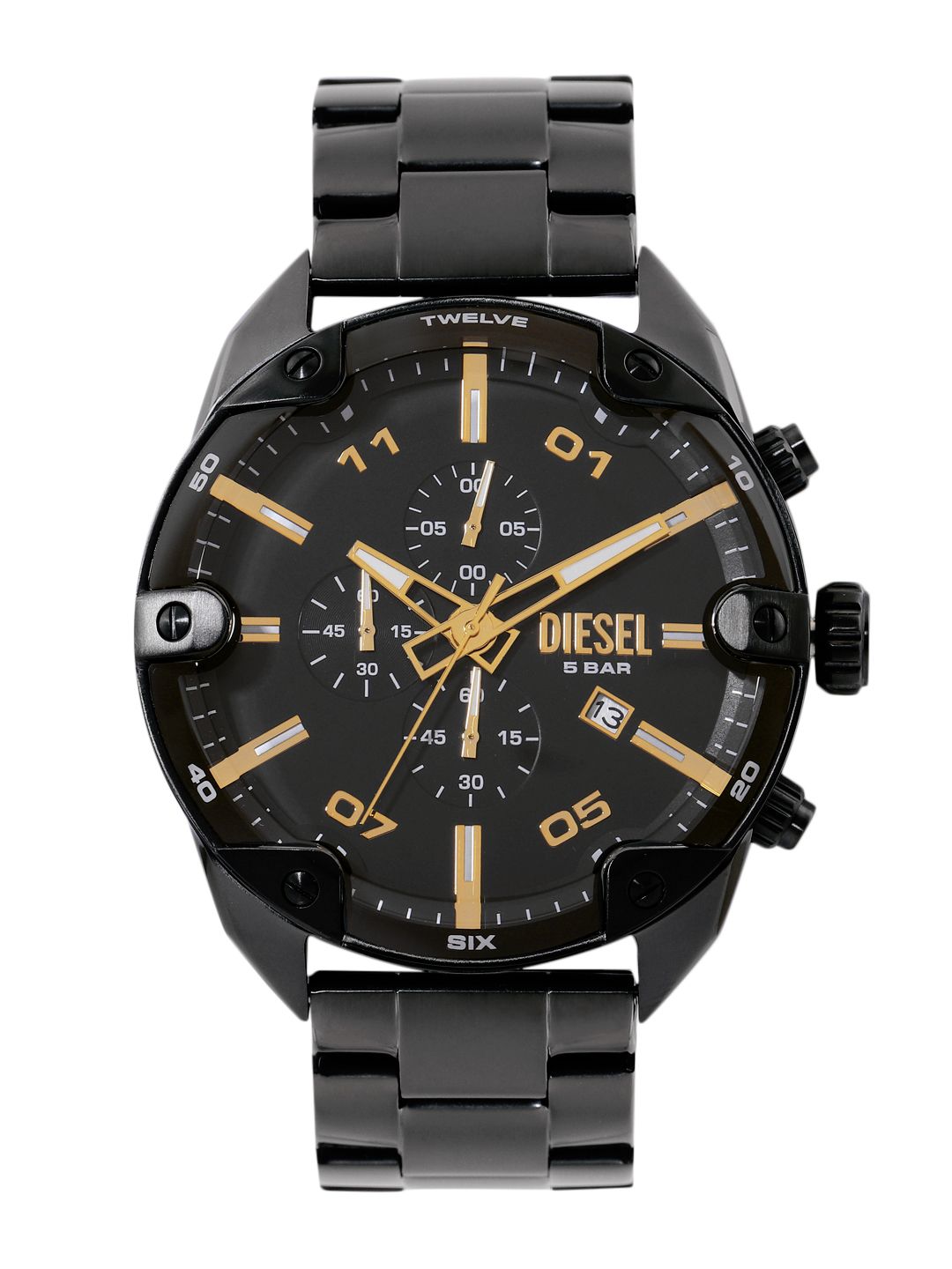 Buy DIESEL Men Printed Dial & Leather Straps Analogue Watch DZ4667