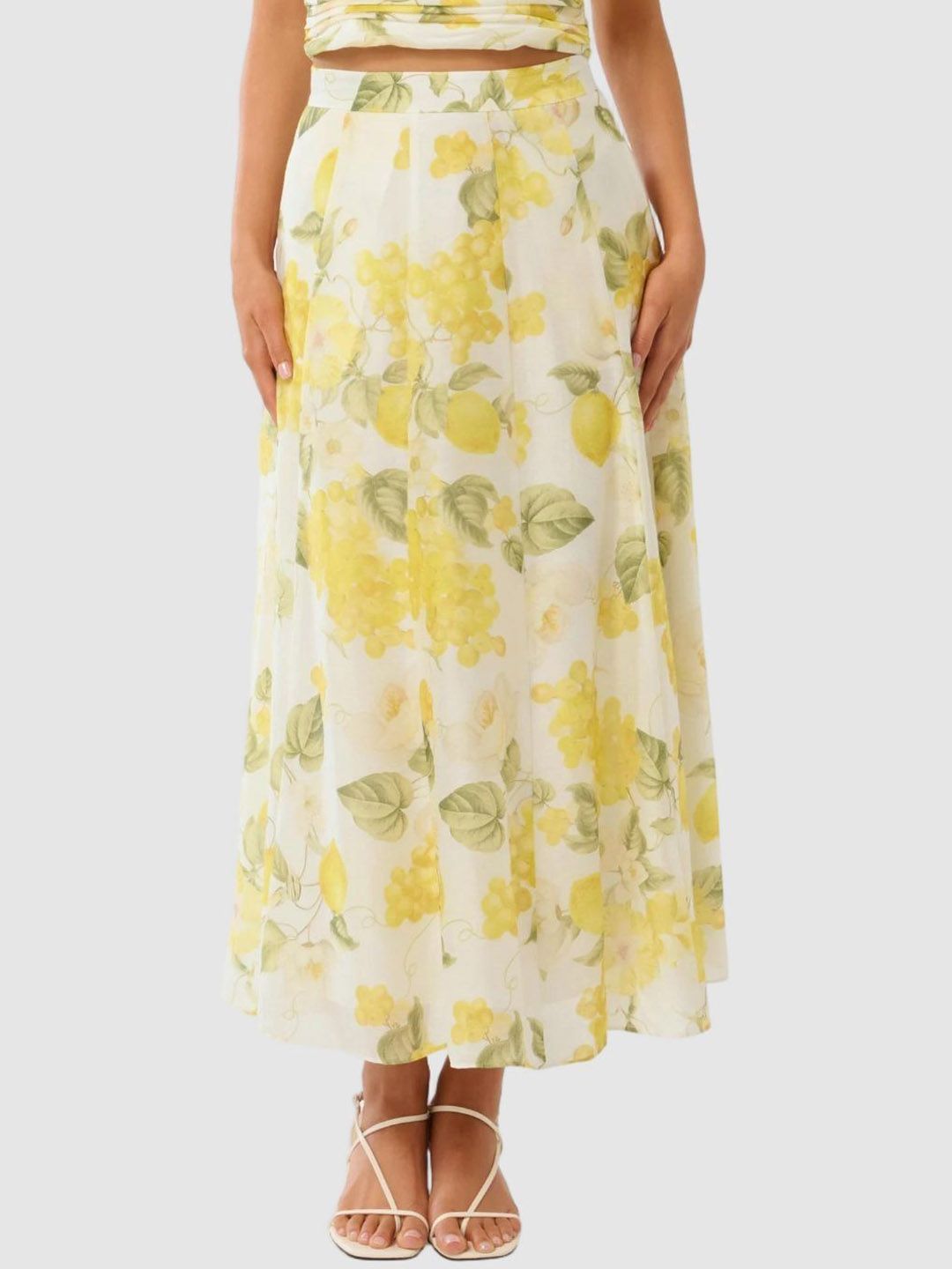 Forever New Printed Flared Maxi Skirt