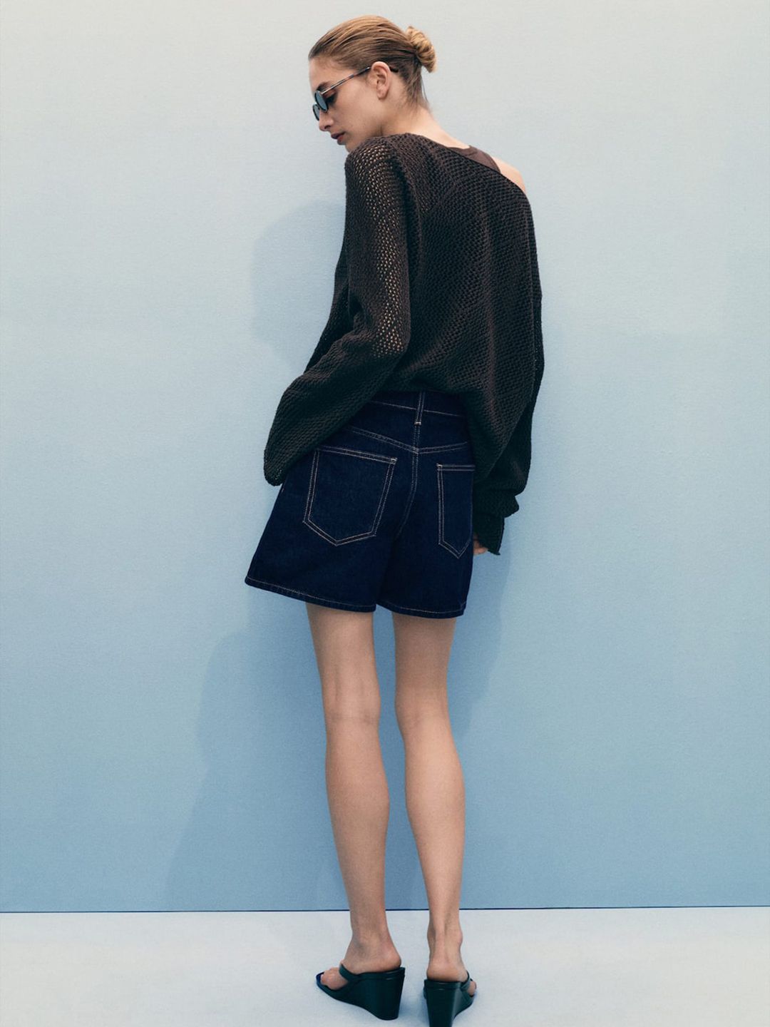 Pure Cotton High-Rise Denim Shorts