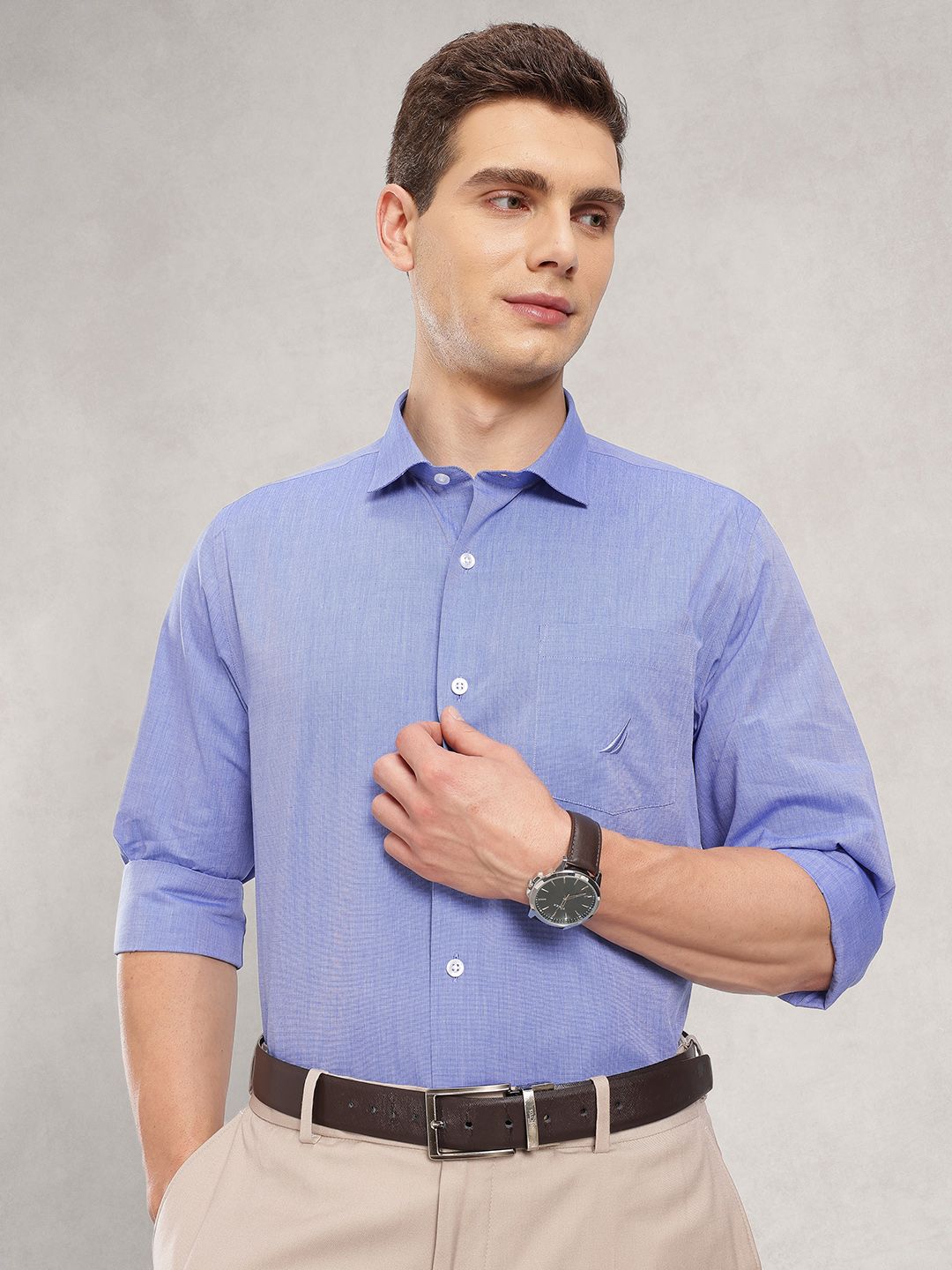 Nautica Mens Premium Cotton Slim Fit Formal Shirt