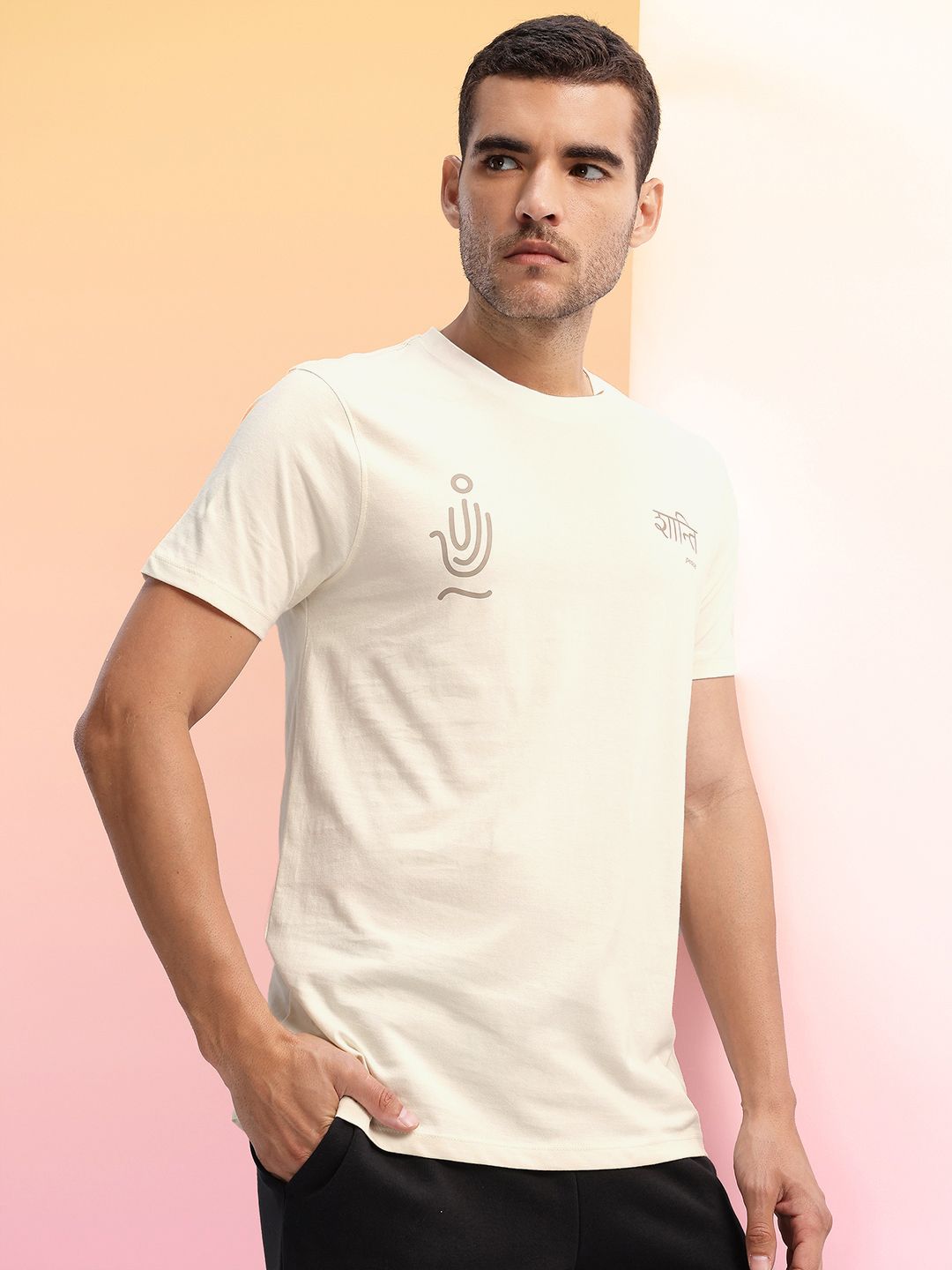 HRX by Hrithik Roshan Typography Printed Pure Cotton Yoga T-shirt