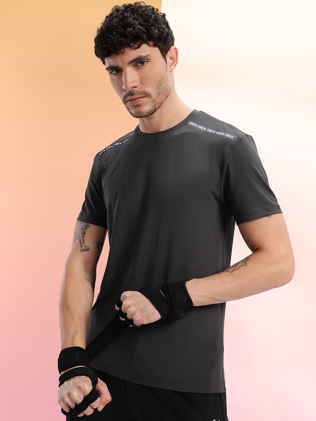 HRX by Hrithik Roshan Typography Printed Rapid-Dry Training T-shirt