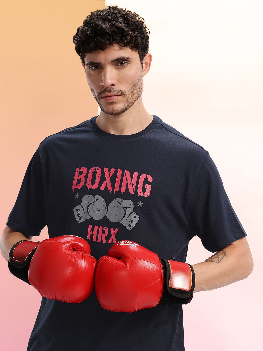 HRX by Hrithik Roshan Men Typography Printed Relaxed Fit Training T-shirt