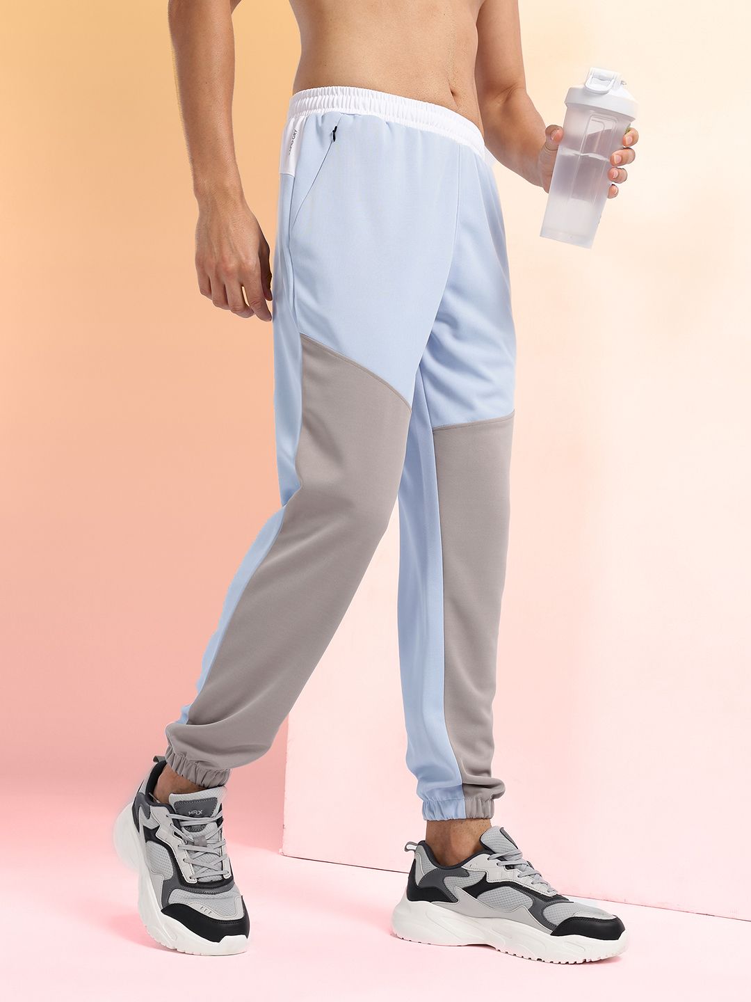 HRX by Hrithik Roshan Men Colourblocked Panelled Rapid-Dry Running Joggers