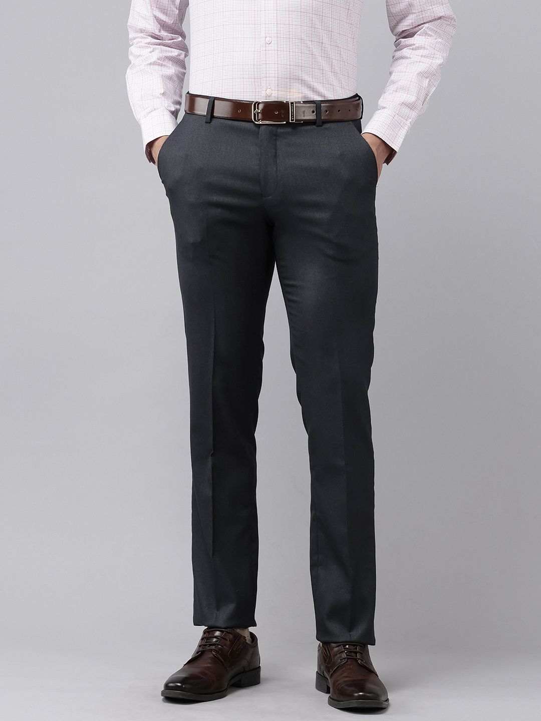 Arrow Men Textured Tailored Fit Formal Trousers