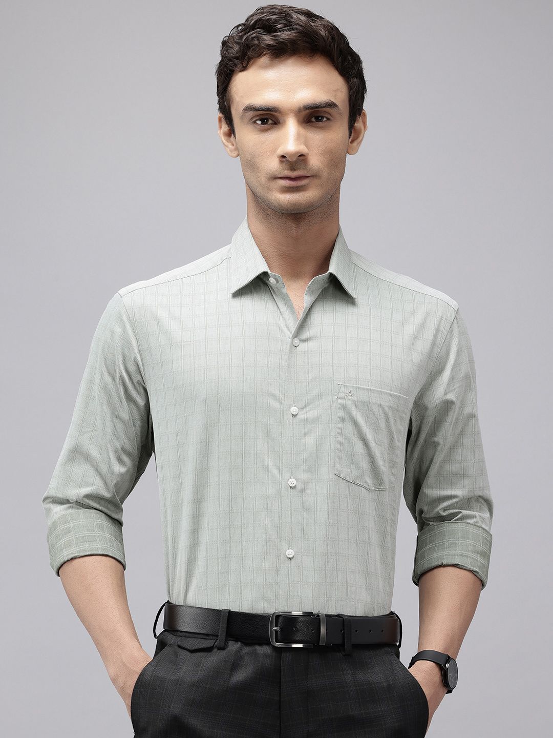 Arrow Manhattan Slim Fit Checked Pure Cotton Formal Shirt