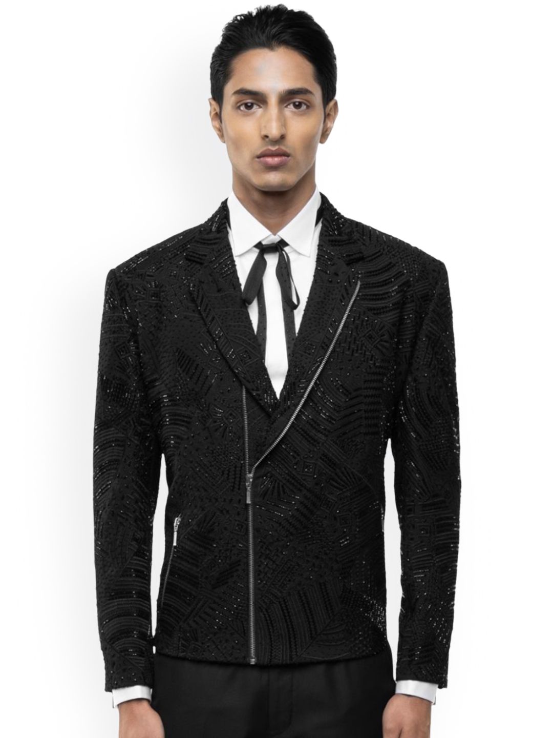 SDS By Kushal Shah Men Long Sleeves Biker Jacket