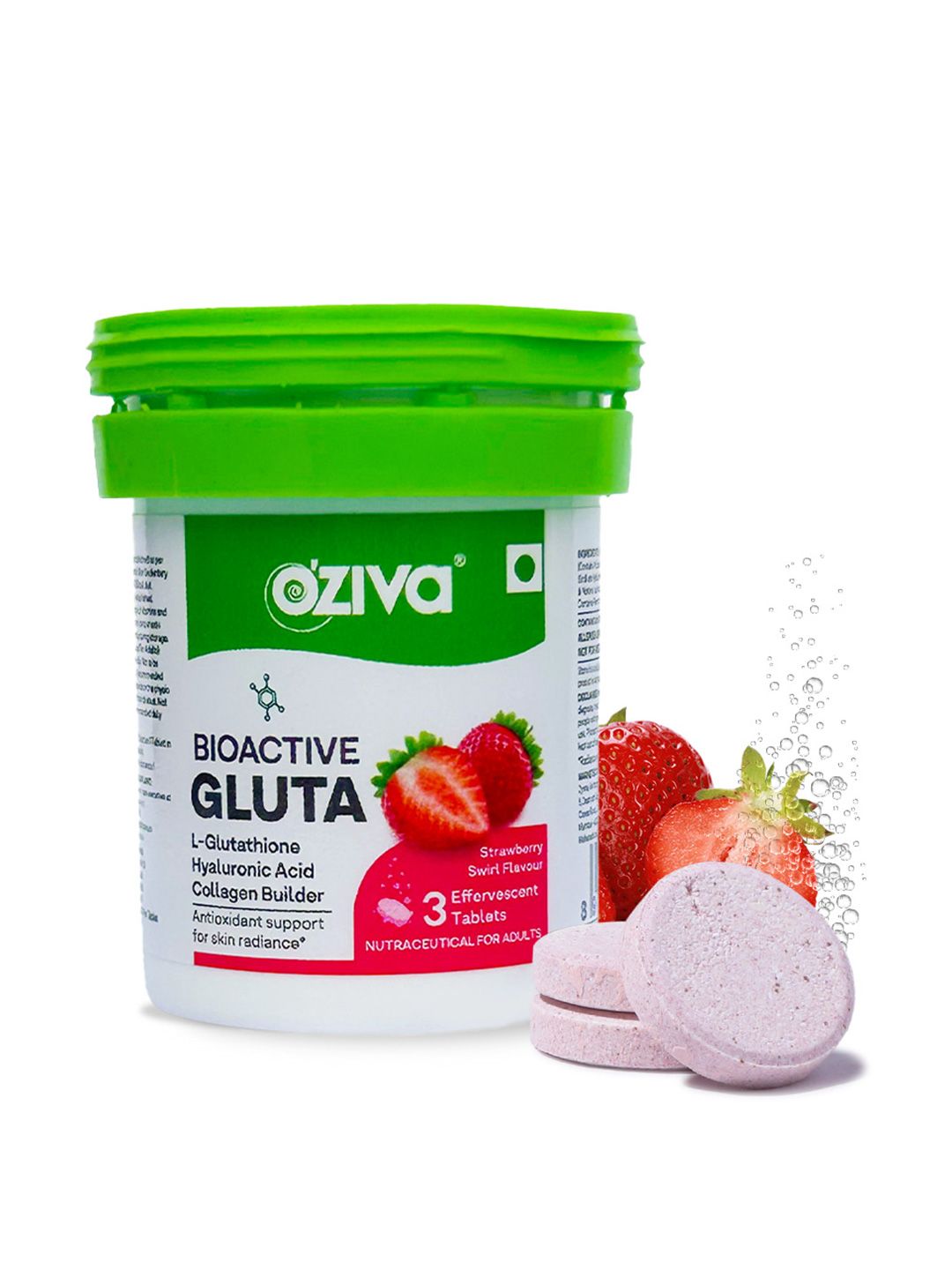 Buy OZiva Bioactive Gluta Mini With L-Glutathione Tablet- 3 Tablets- Strawberry Flavour - Free Gifts for Unisex 33804289