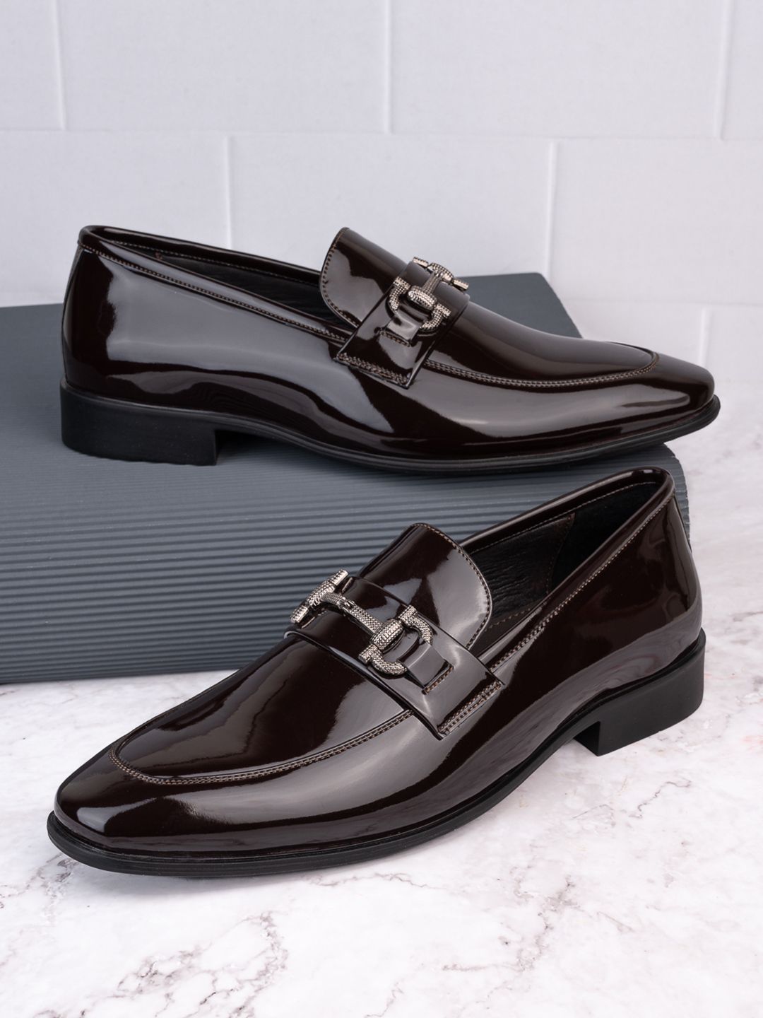 House of Pataudi Men Slip-On Formal Loafers