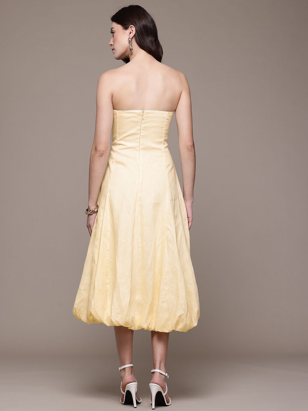 sachin and babi light blue dress Mango STRAPLESS FLORAL - Day dress - black