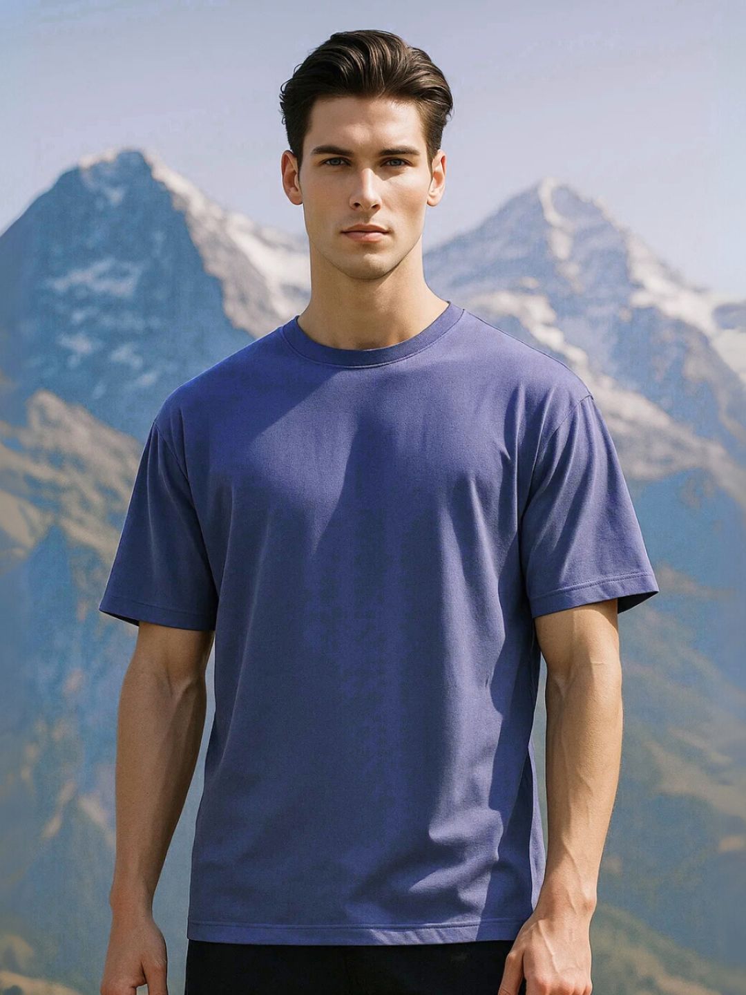 NOBERO Oversized Solid Pure Cotton T-shirt