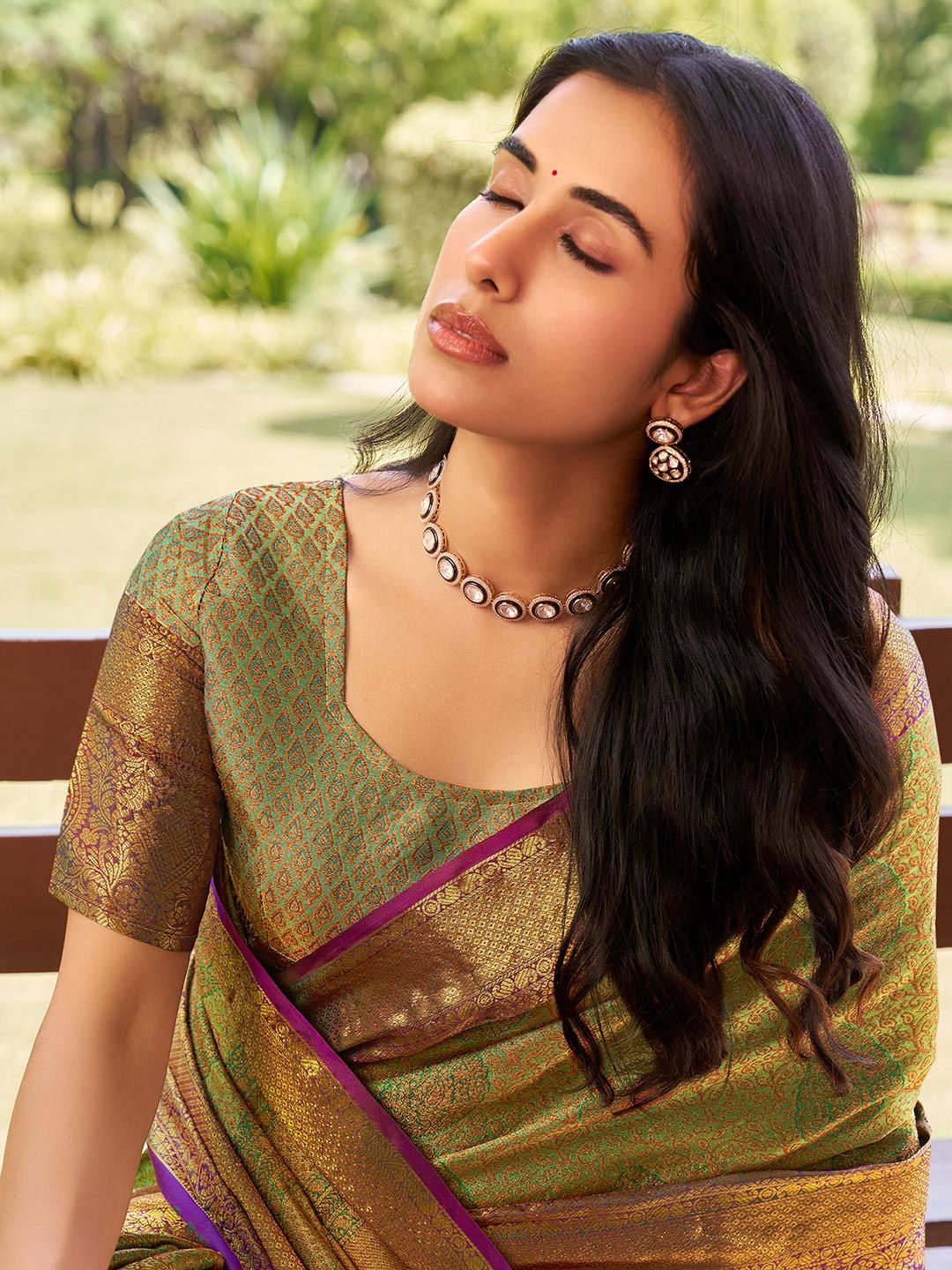 Satrani Women Ethnic Motifs Woven Design Designer Banarasi Saree