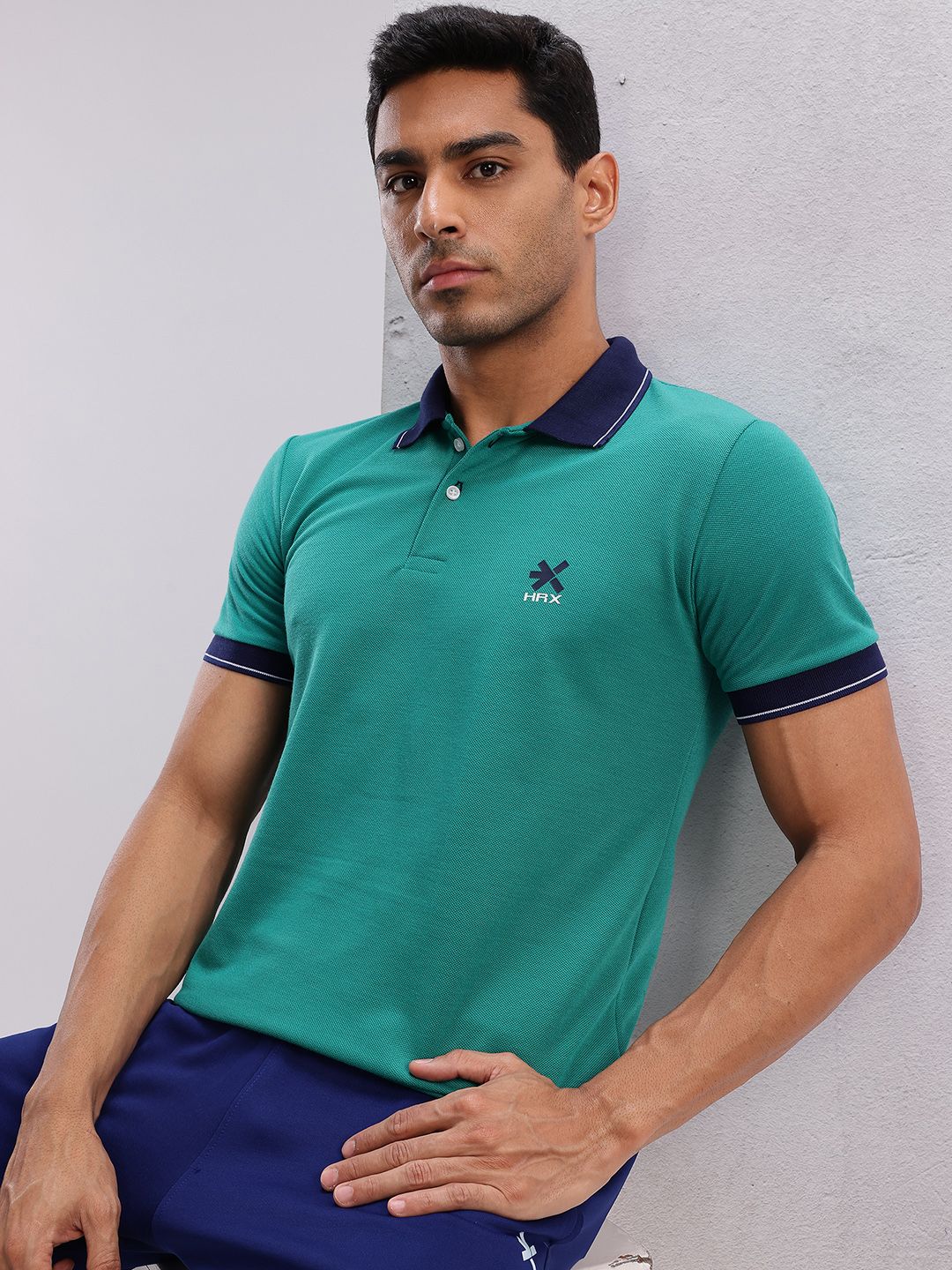 HRX by Hrithik Roshan Solid Polo Collar T-shirt