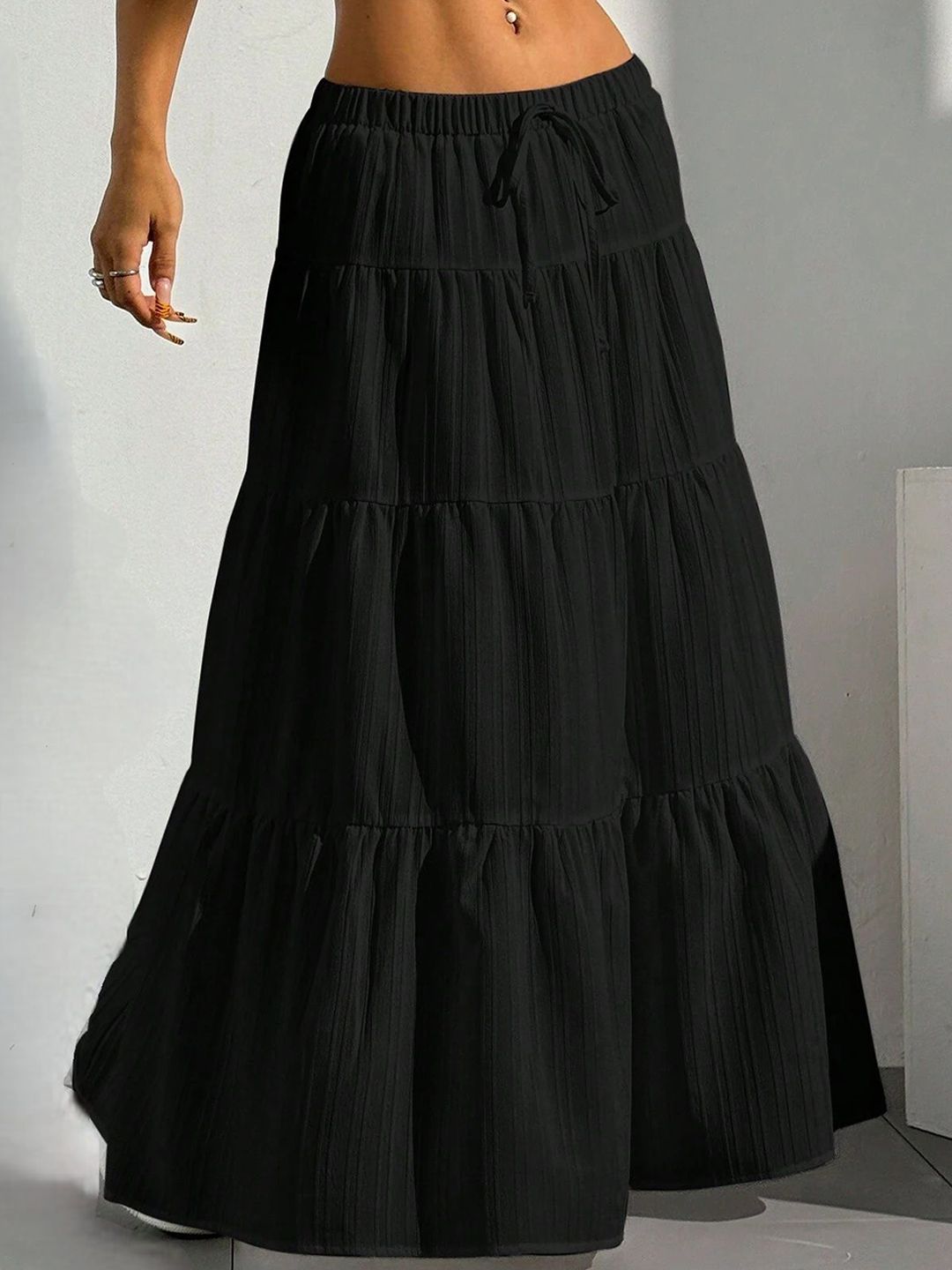 Buy FLOWERVELLY Gathered Flared Maxi Skirt - Skirts for Women