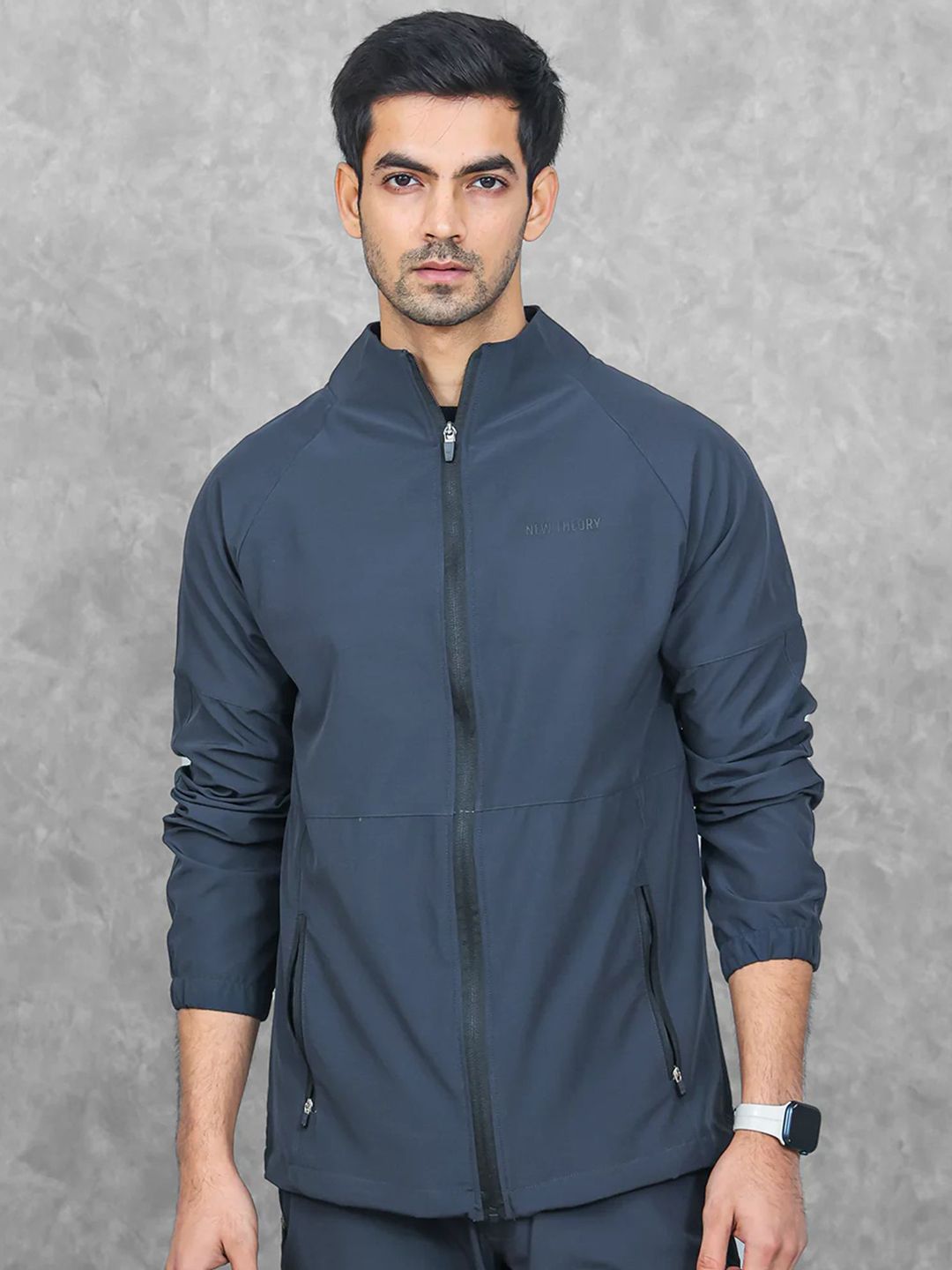 New Theory Stand Collar Windcheater And Water Resistant Running Sporty Jacket