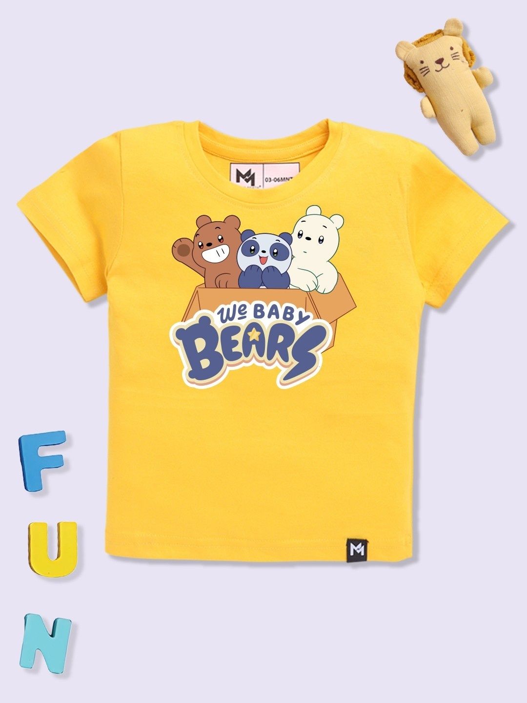 YK X Minute Mirth Infant Boys We Bare Bears Printed Pure Cotton T-shirt