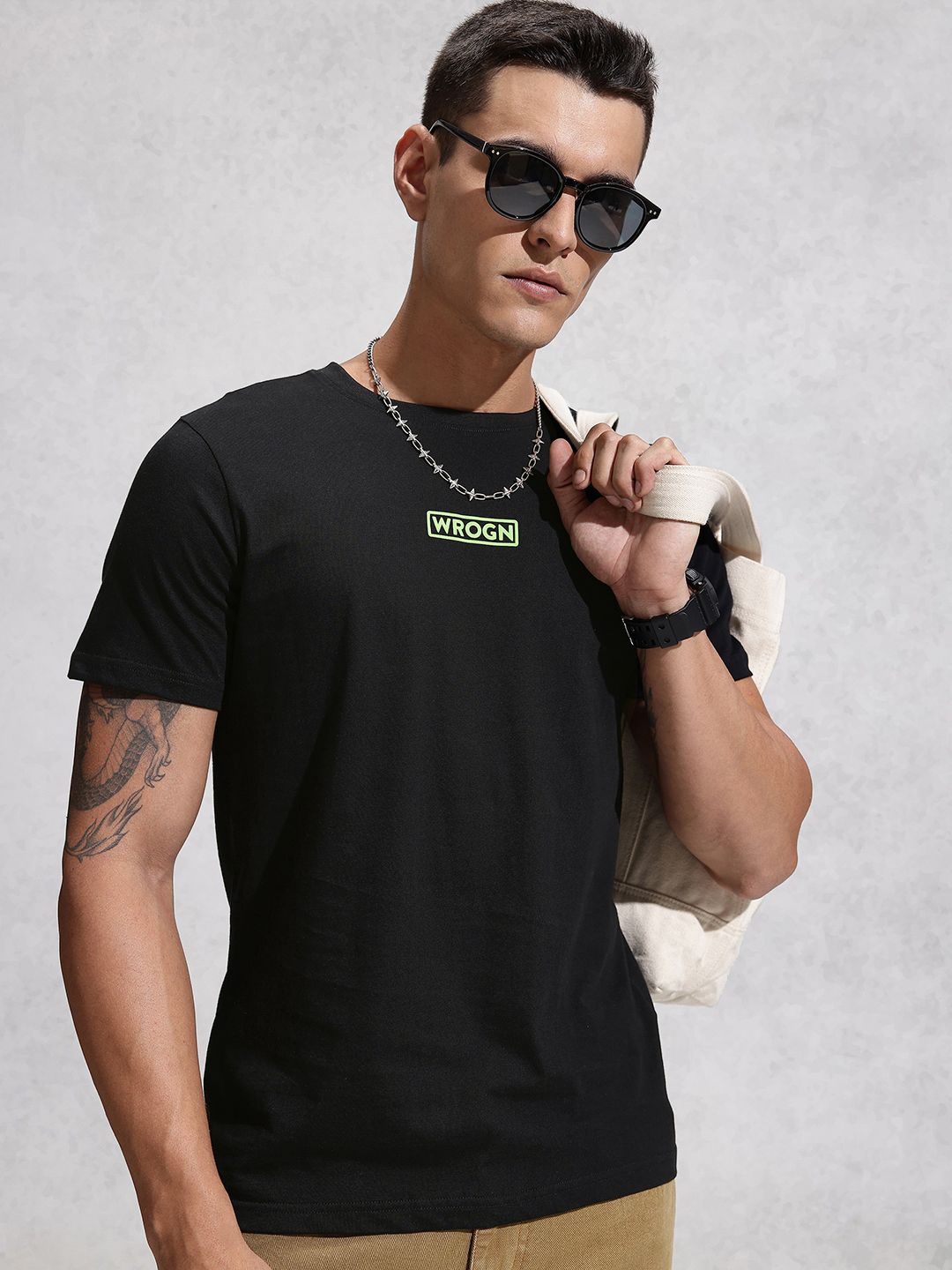 WROGN Pure Cotton Slim Fit T-shirt