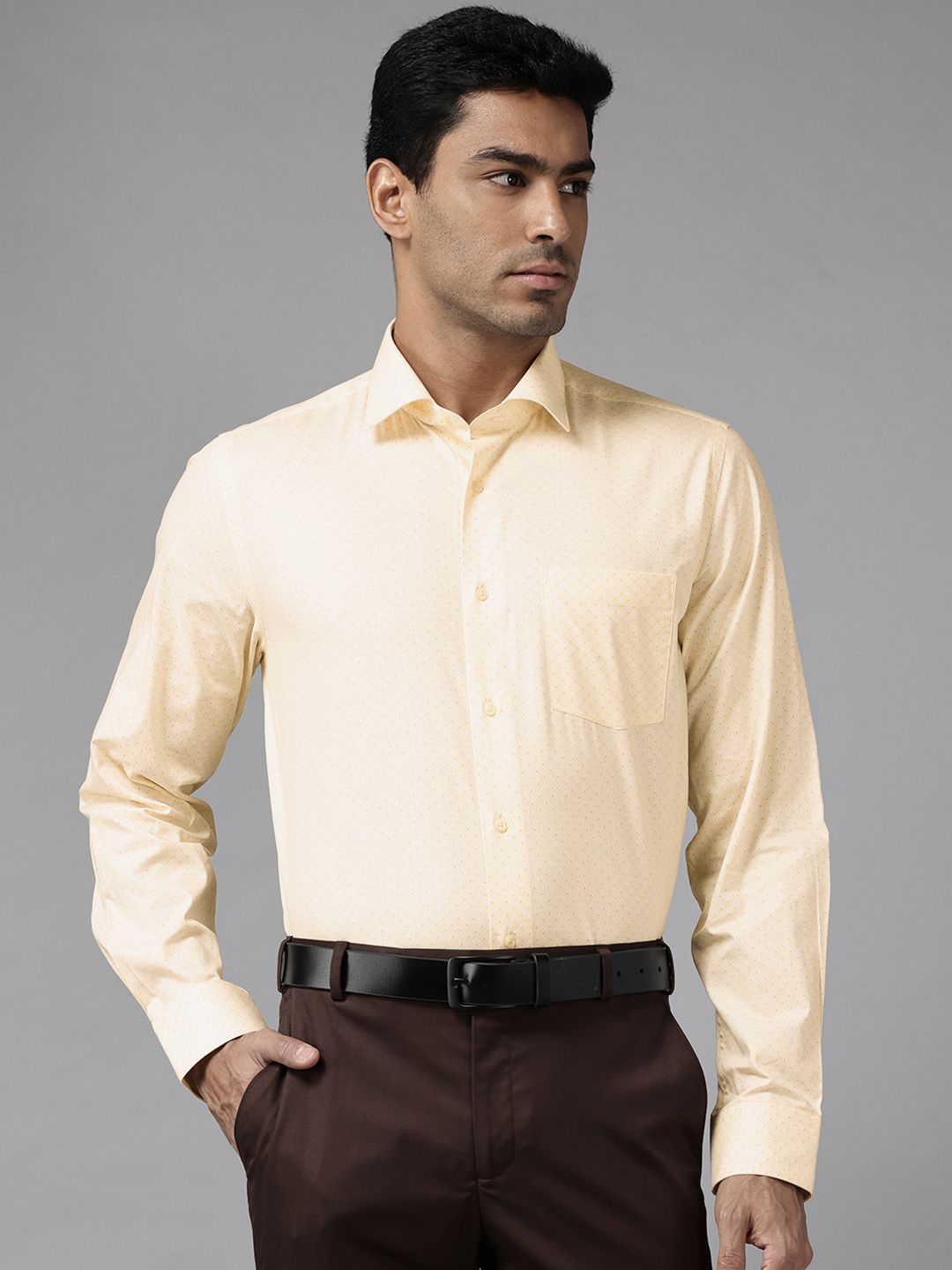 Blackberrys Cotton Slim Fit Printed Formal Shirt