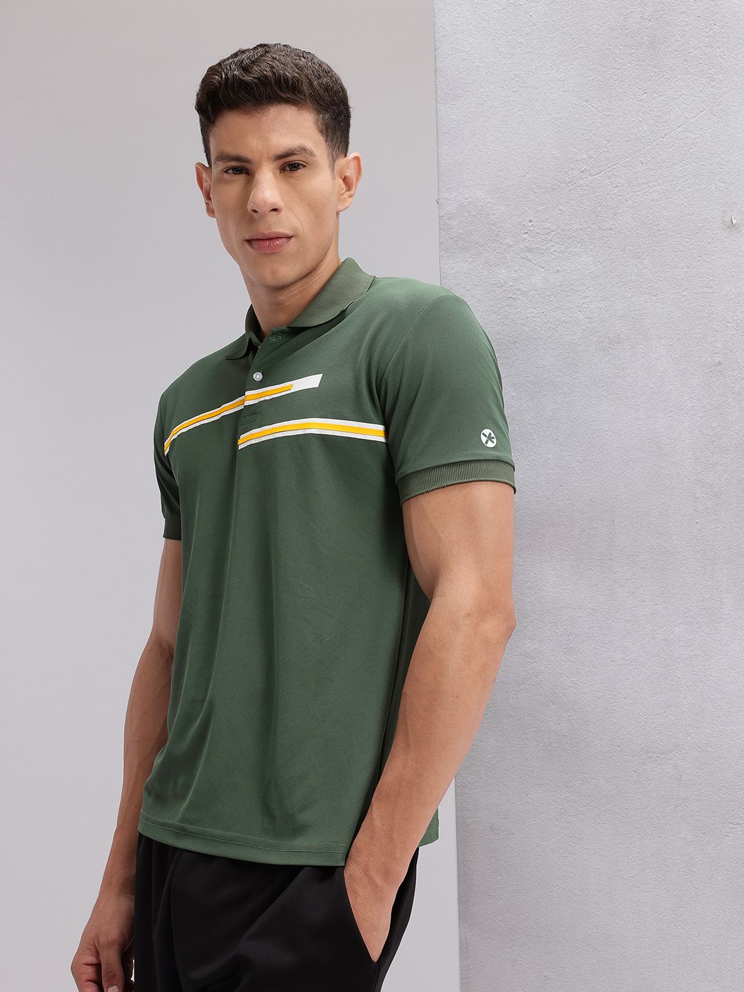 HRX by Hrithik Roshan Striped Polo Collar T-shirt