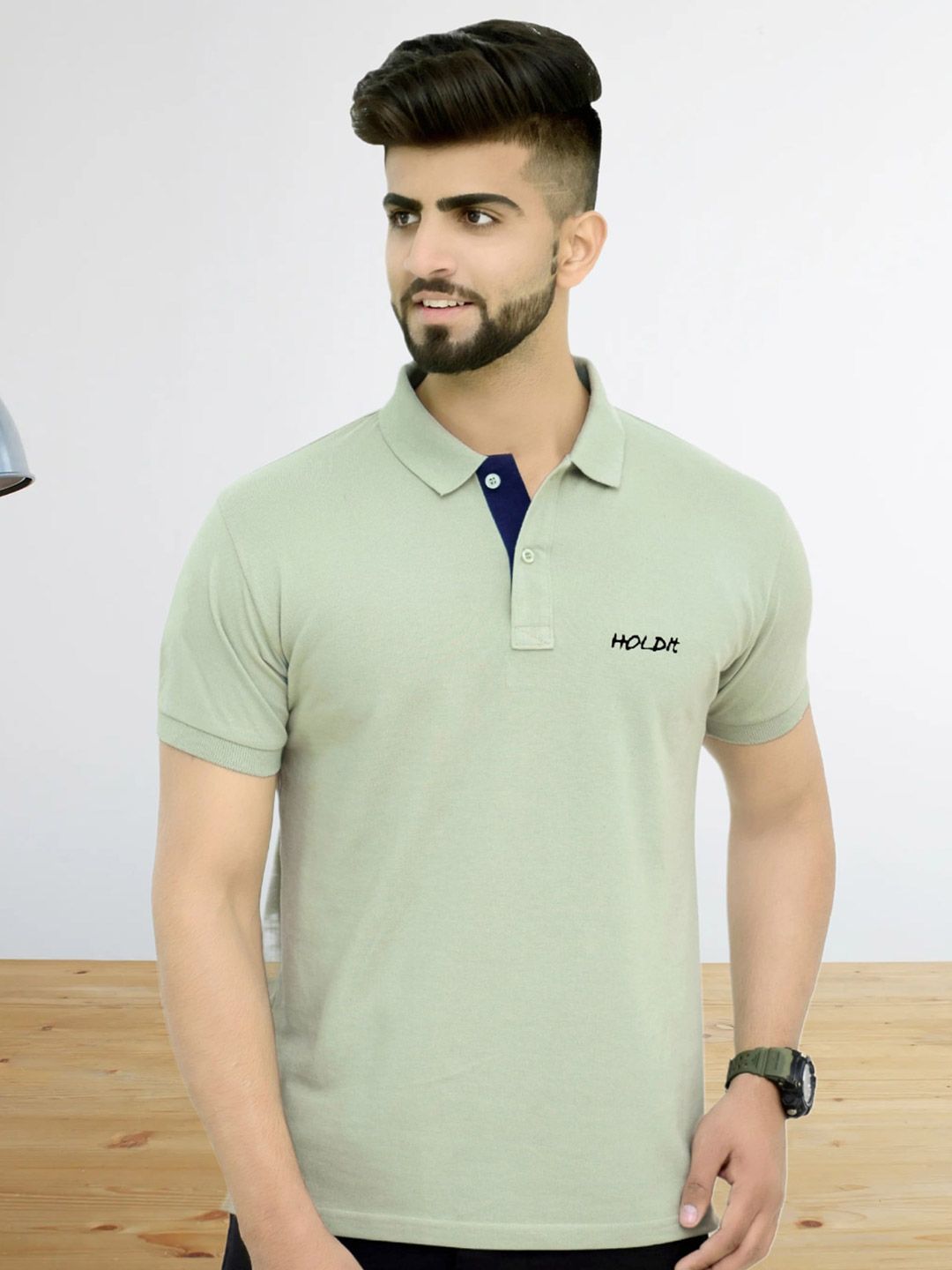 TAZO Polo Collar Short Sleeves Cotton T-shirt