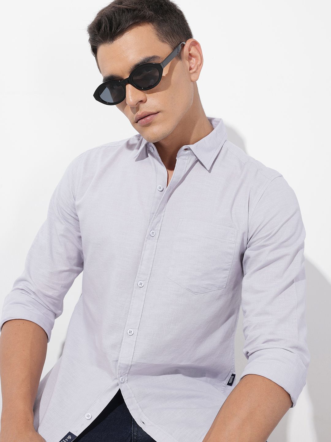 The Roadster Lifestyle Co. Solid Cotton Linen Shirt
