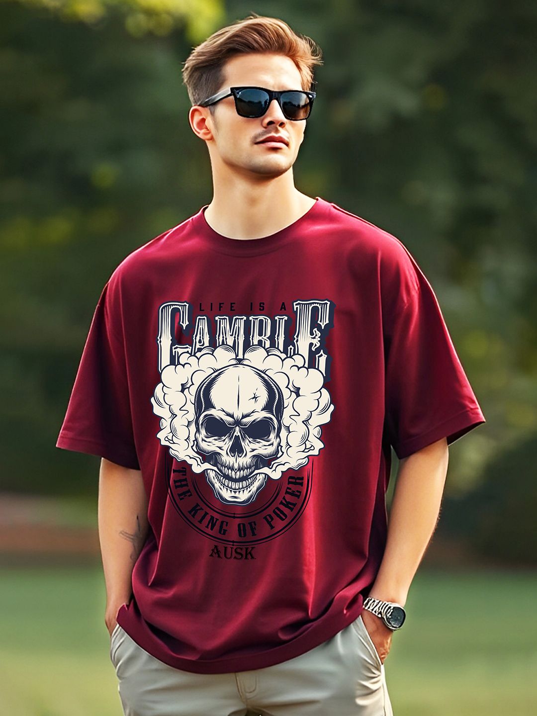 AUSK Men Printed Cotton T-shirt
