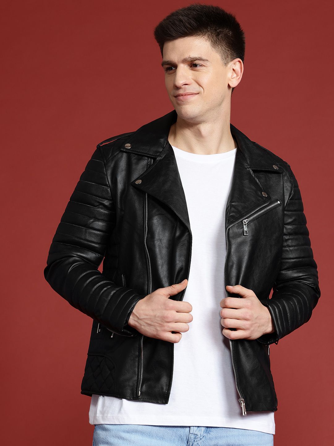 Leather Retail Men Lightweight Biker Jacket