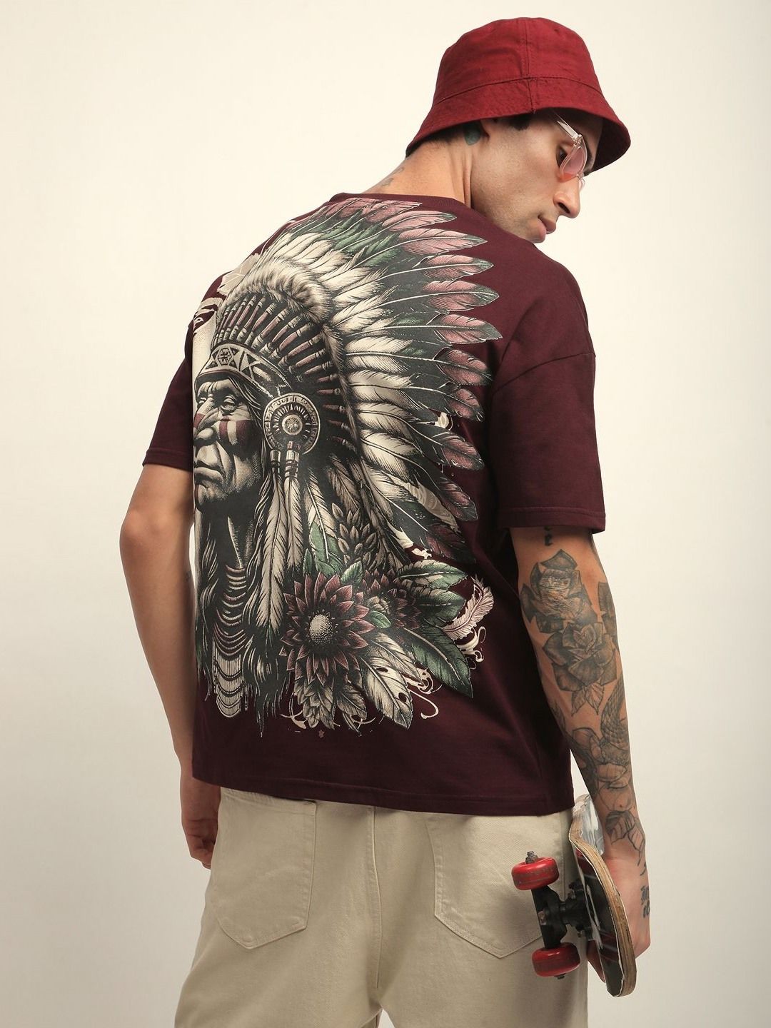 Stormborn Men Drop-Shoulder Printed Cotton Oversized Tshirt