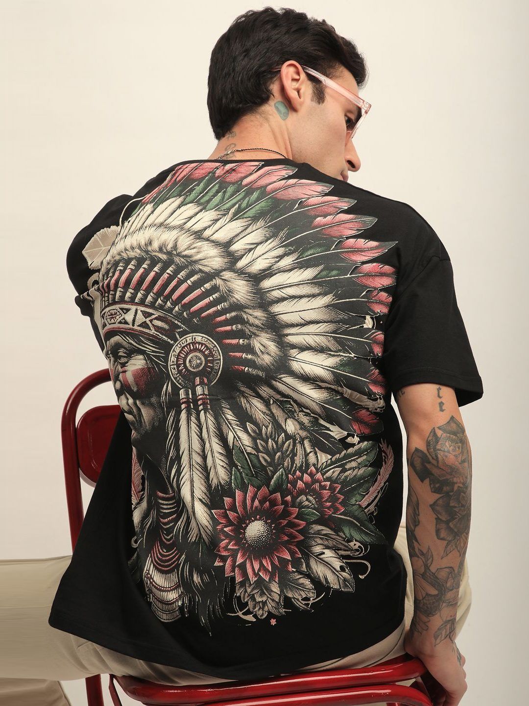 Stormborn Men Drop-Shoulder Printed Cotton Oversized Tshirt