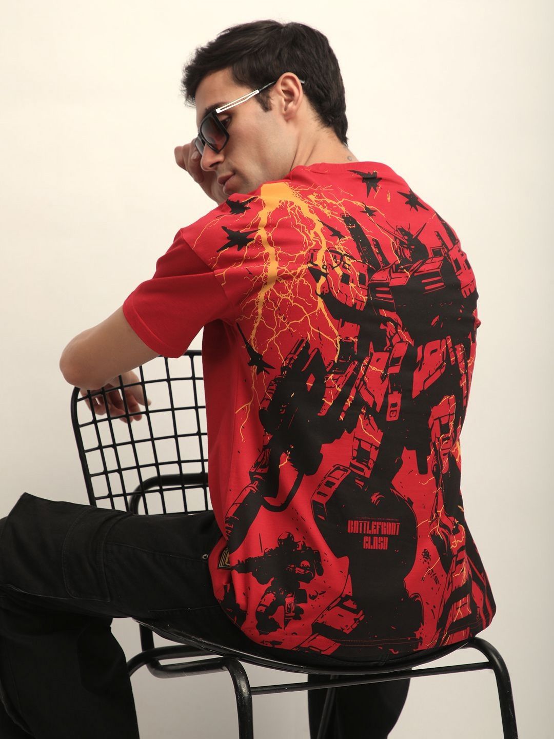 Stormborn Men Drop-Shoulder Transformers Printed Cotton Oversized Tshirt