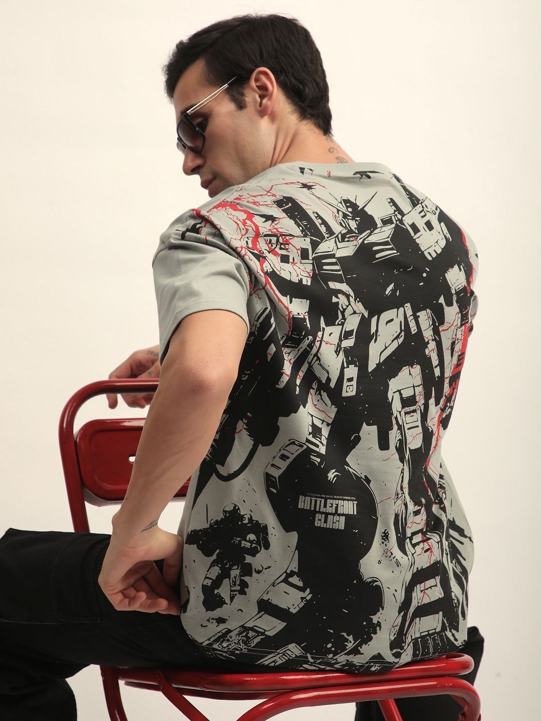 Stormborn Men Drop-Shoulder Transformers Printed Cotton Oversized Tshirt