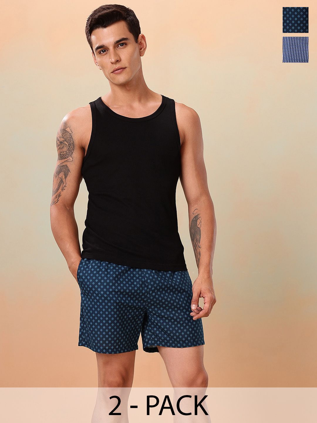 Mast & Harbour Men Pack of 2 Printed Boxers