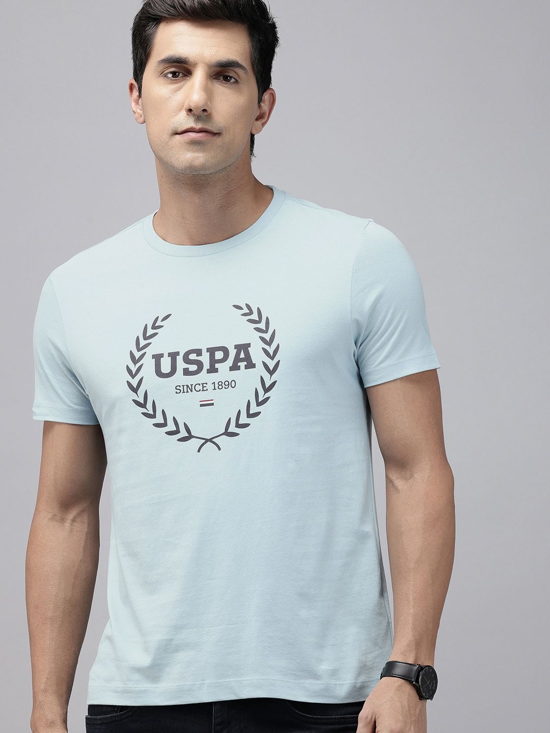 U.S. Polo Assn. Pure Cotton Brand Logo Printed Slim Fit T-shirt