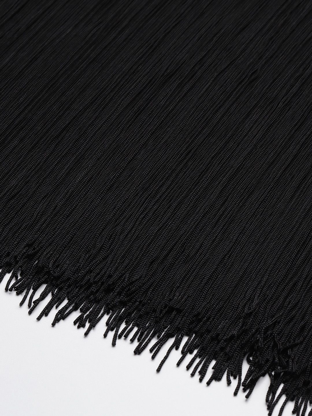 Satin Backless Fringed Midi Dress