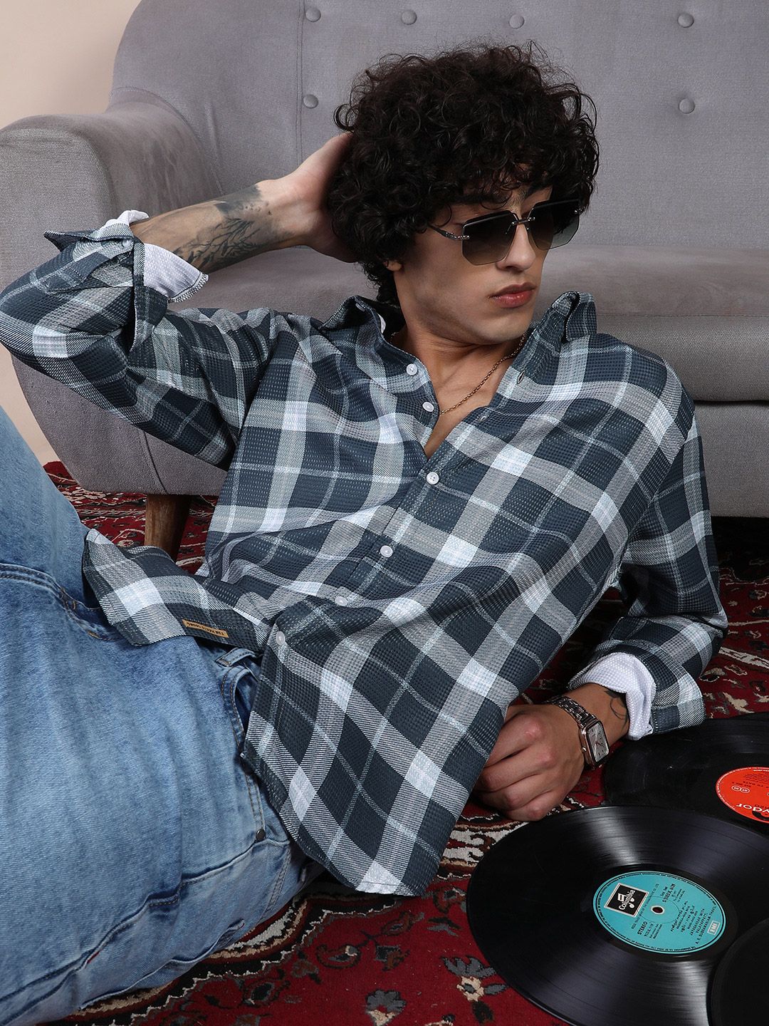 CAHOOT Men Comfort Multi Stripes Checked Casual Shirt
