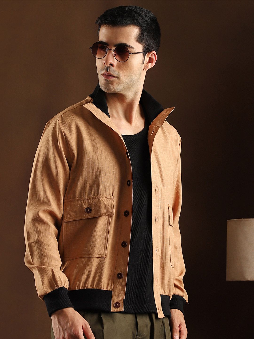 CAHOOT Colourblocked Lightweight Bomber Cotton Jacket
