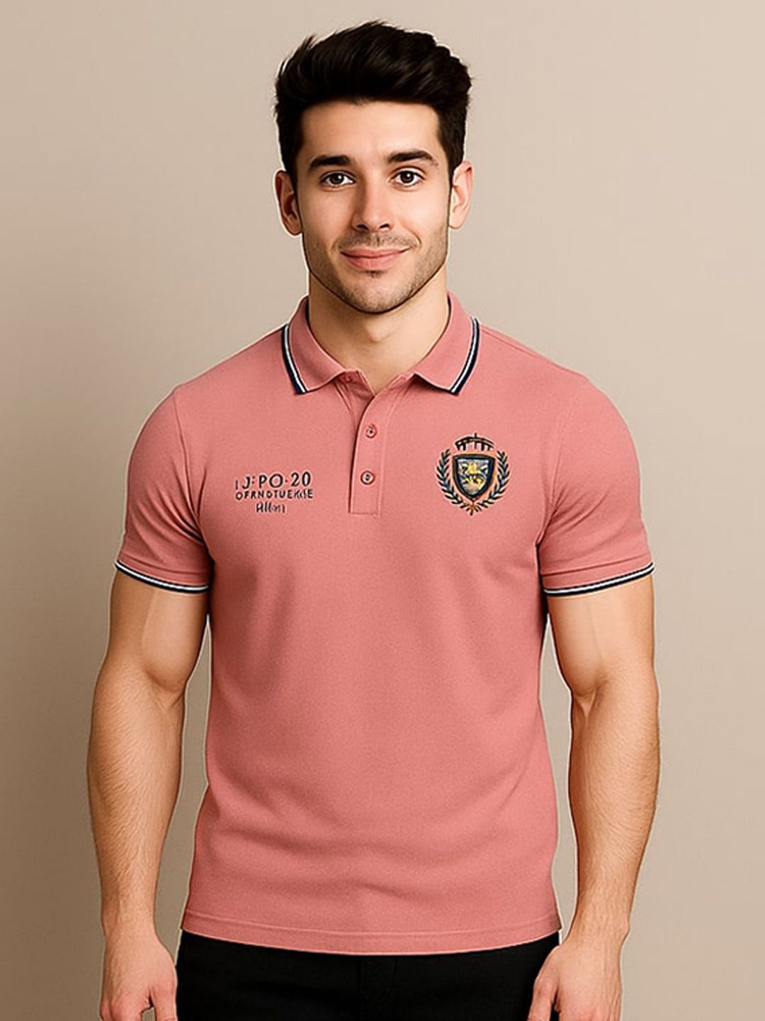 R.Code by The Roadster Life Co. Polo Collar Cotton regular Fit T-shirt