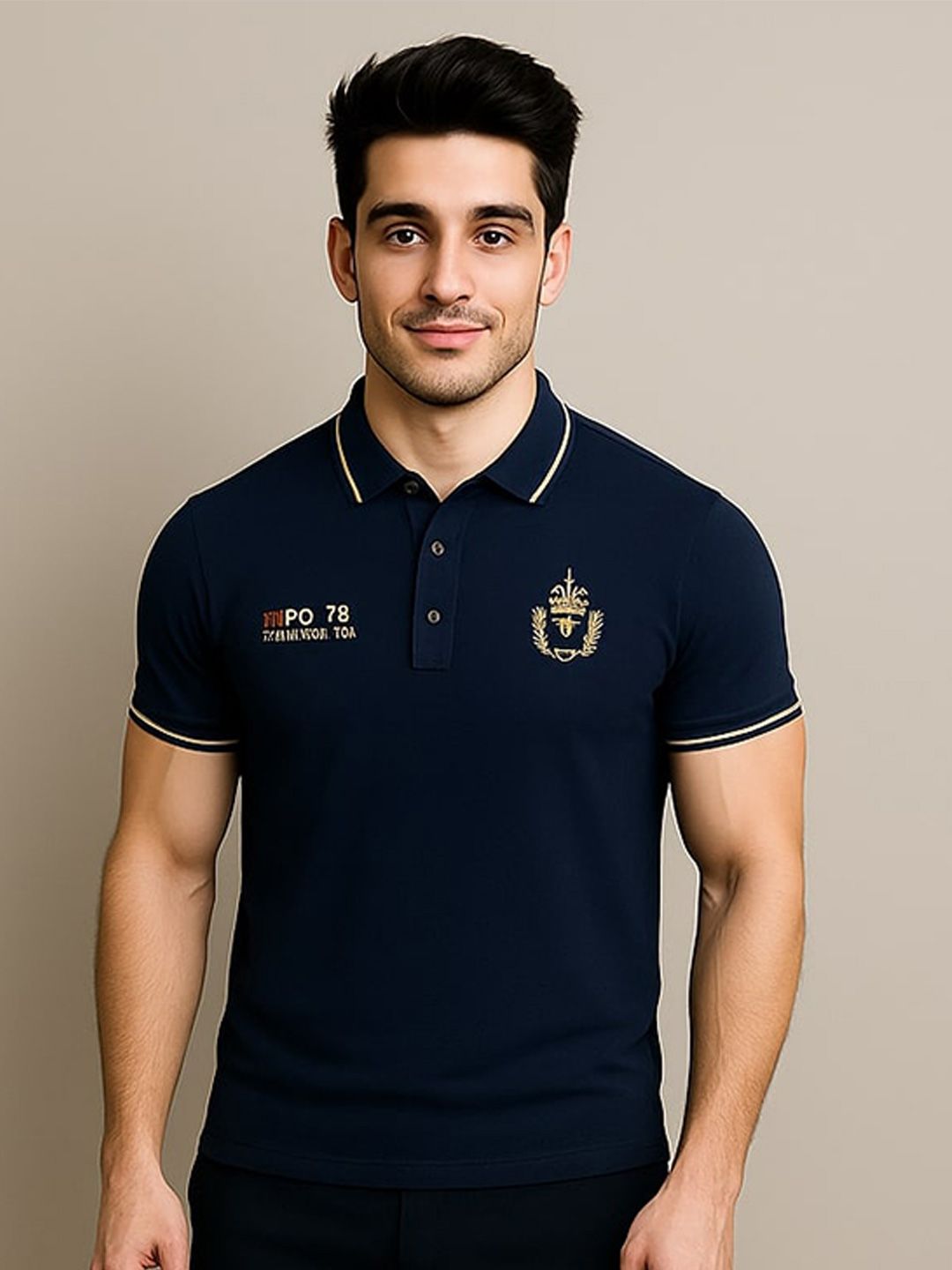 R.Code by The Roadster Life Co. Polo Collar Cotton regular Fit T-shirt