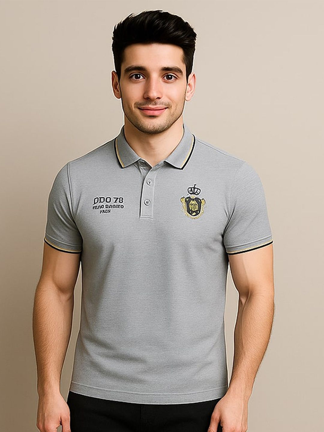 R.Code by The Roadster Life Co. Polo Collar Cotton regular Fit T-shirt