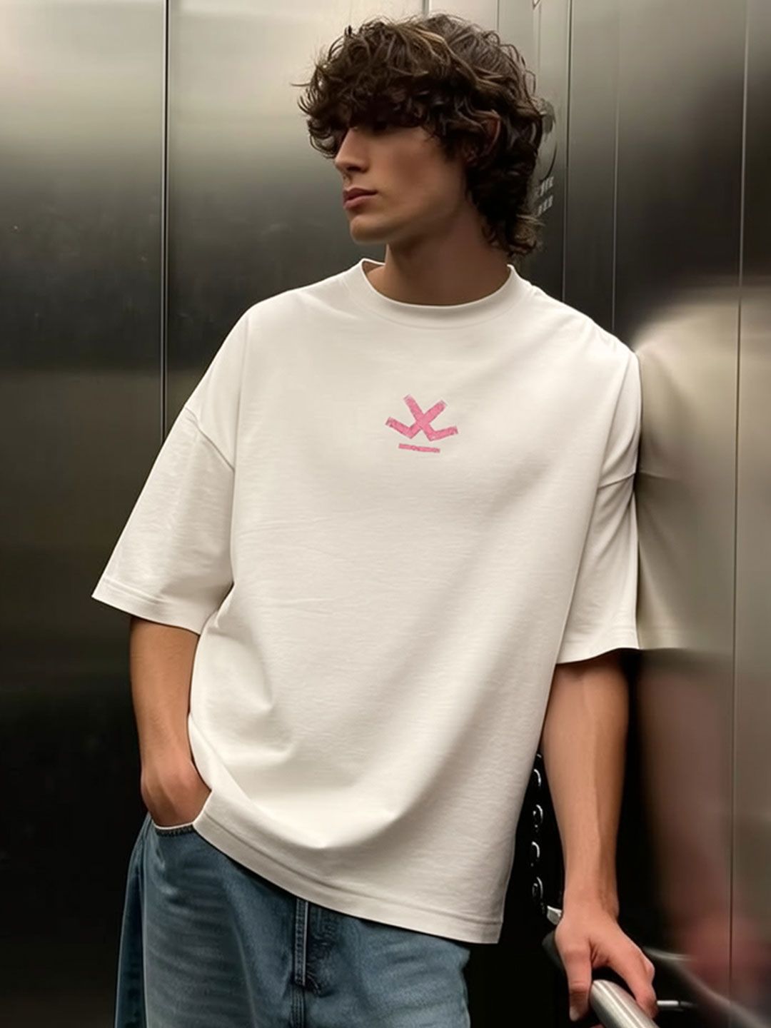 WROGN Round Neck Cotton Oversized T-shirt