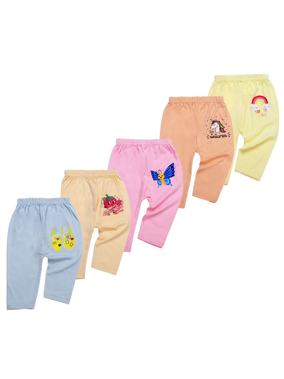 Superminis Superminis Infants Pack Of 5 Cotton Mid-Rise Track Pants