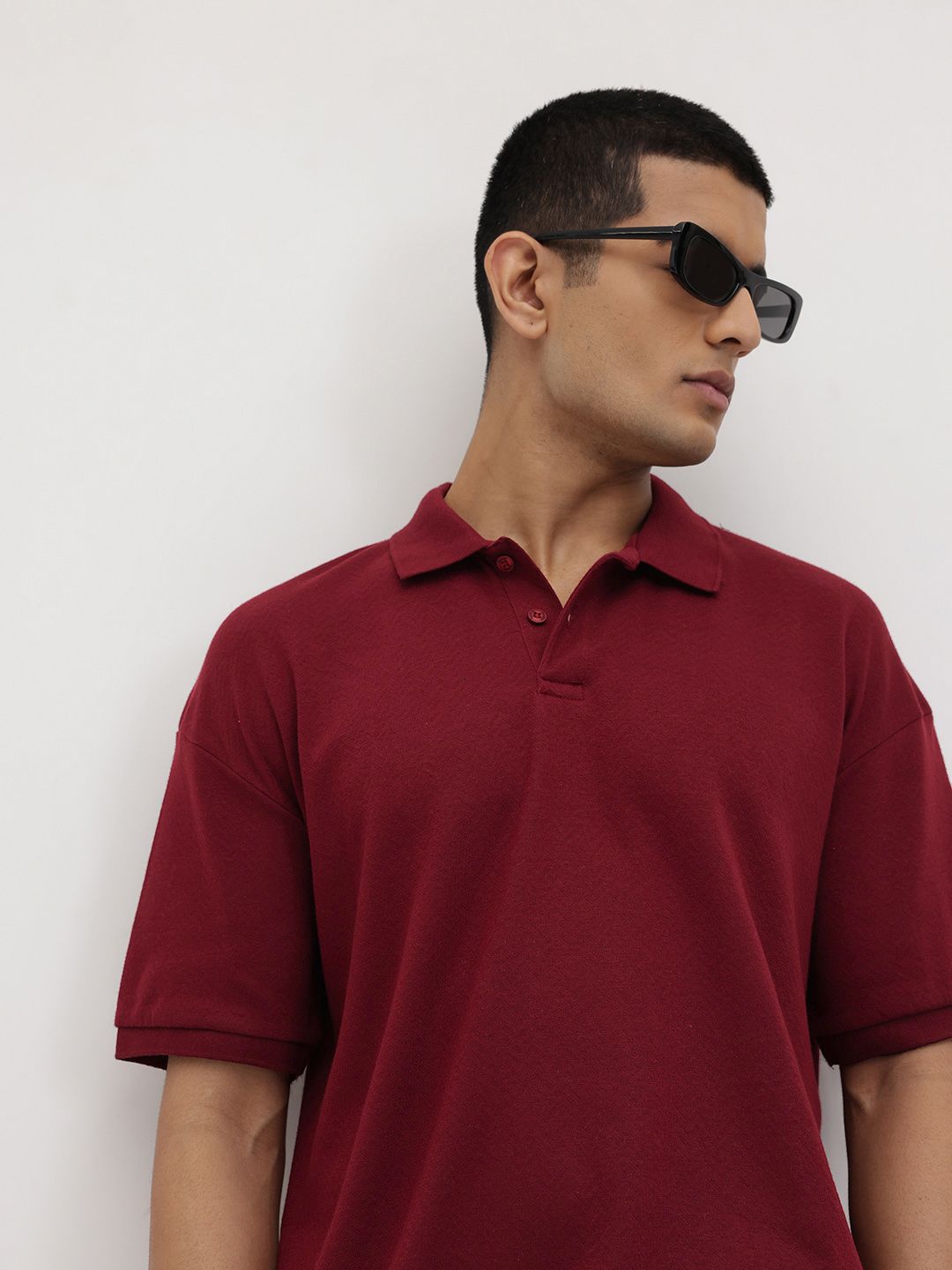 The Roadster Lifestyle Co. Solid Polo Collar T-shirt