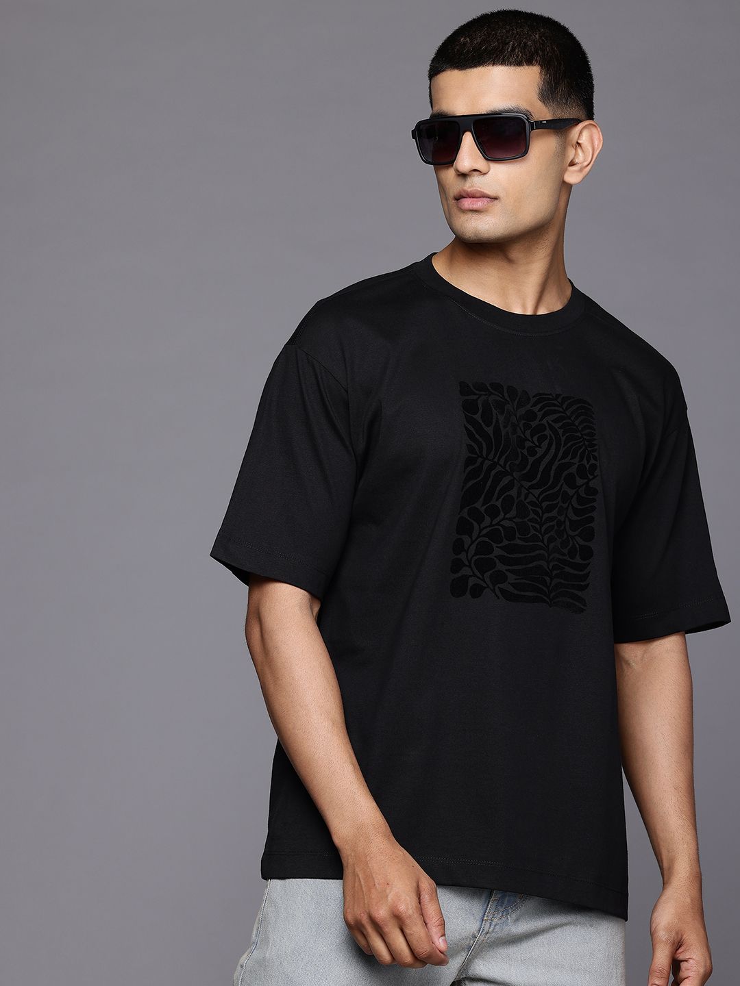 Oversize Pure Cotton T-shirt Allen Solly Abstract Design Oversize Pure Cotton T-shirt