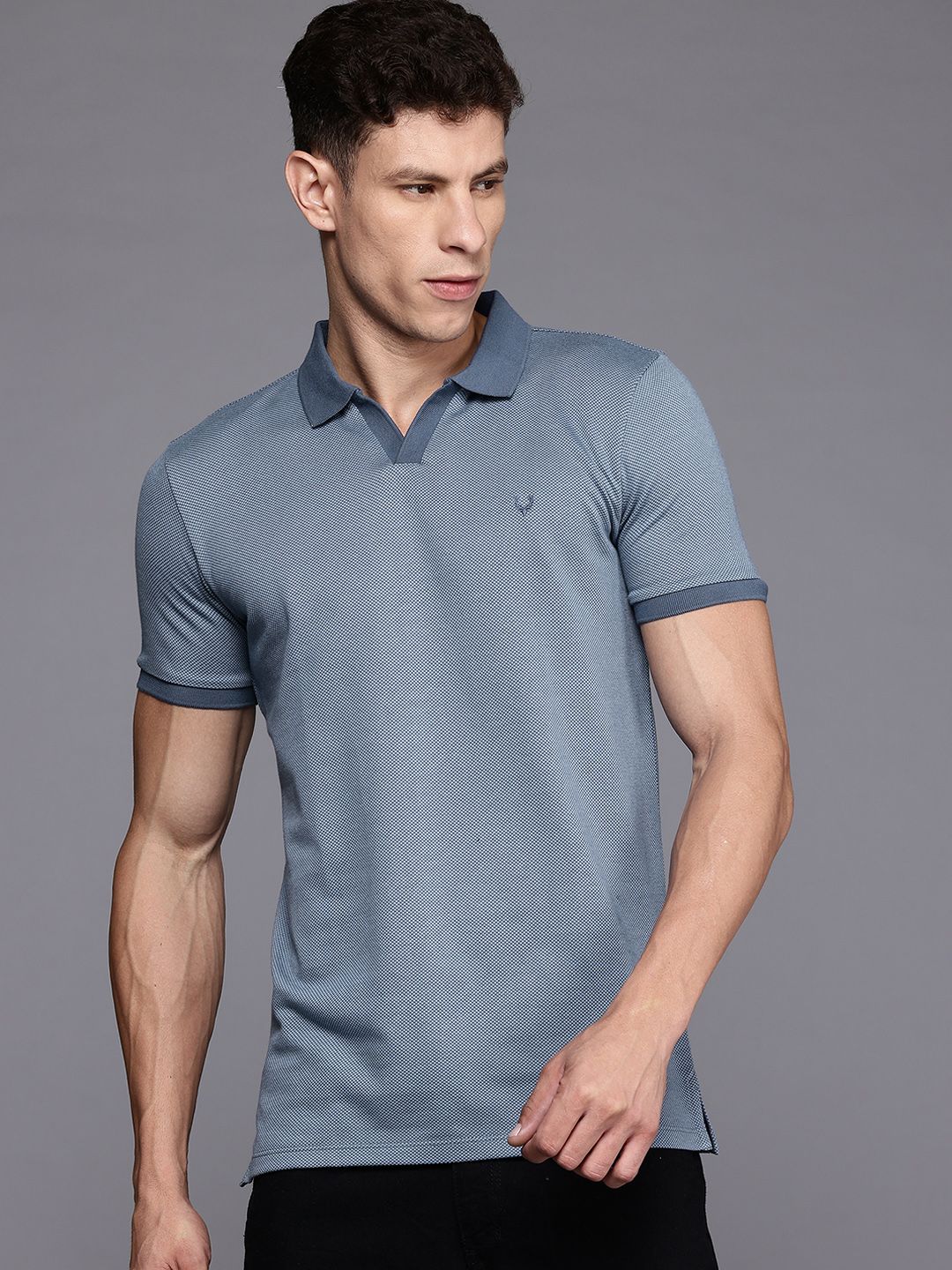 Allen Solly Geometric Self-Design Polo Collar Regular Fit T-shirt