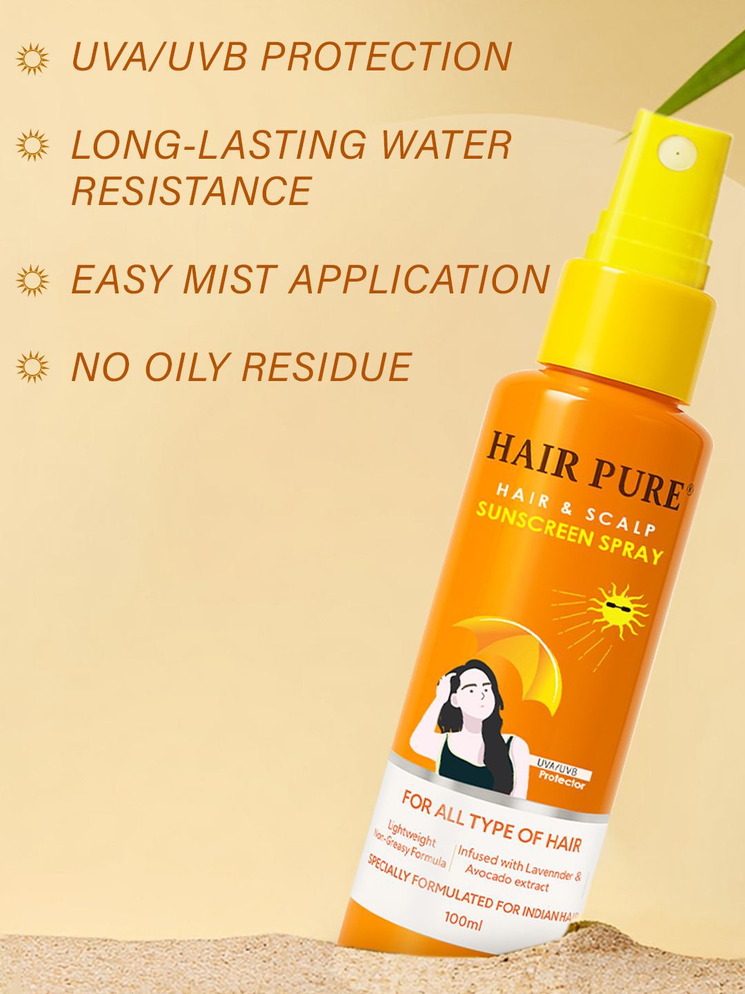 Buy Hair Pure Hair & Scalp Sunscreen Spray With Avocado Extract