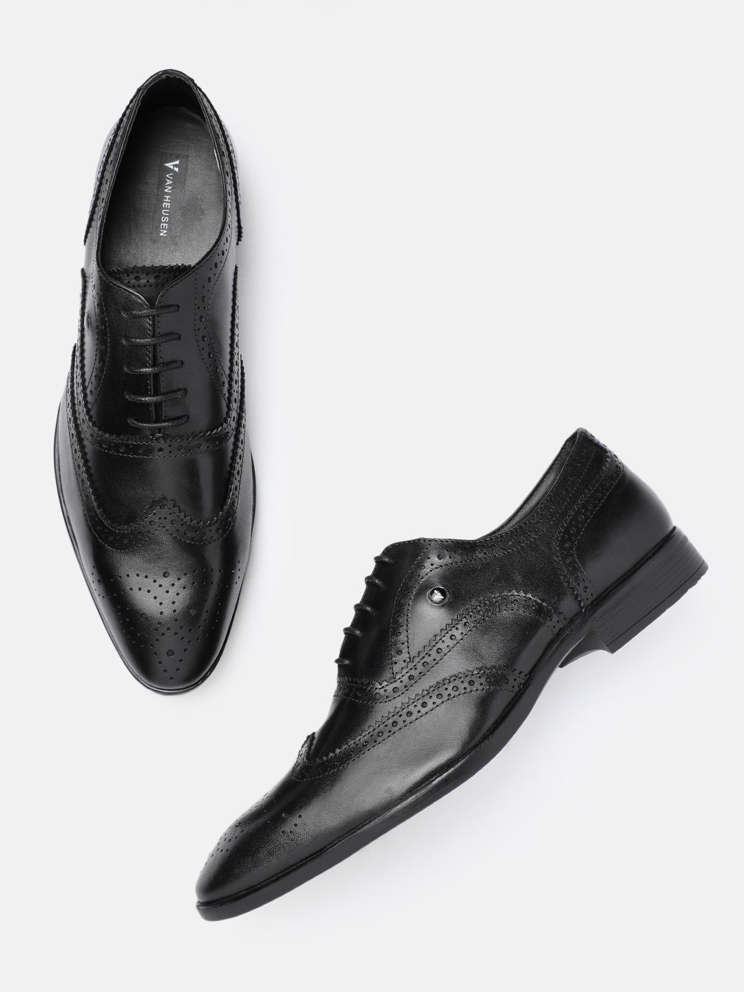 Van Heusen Men Leather Perforated Formal Brogues