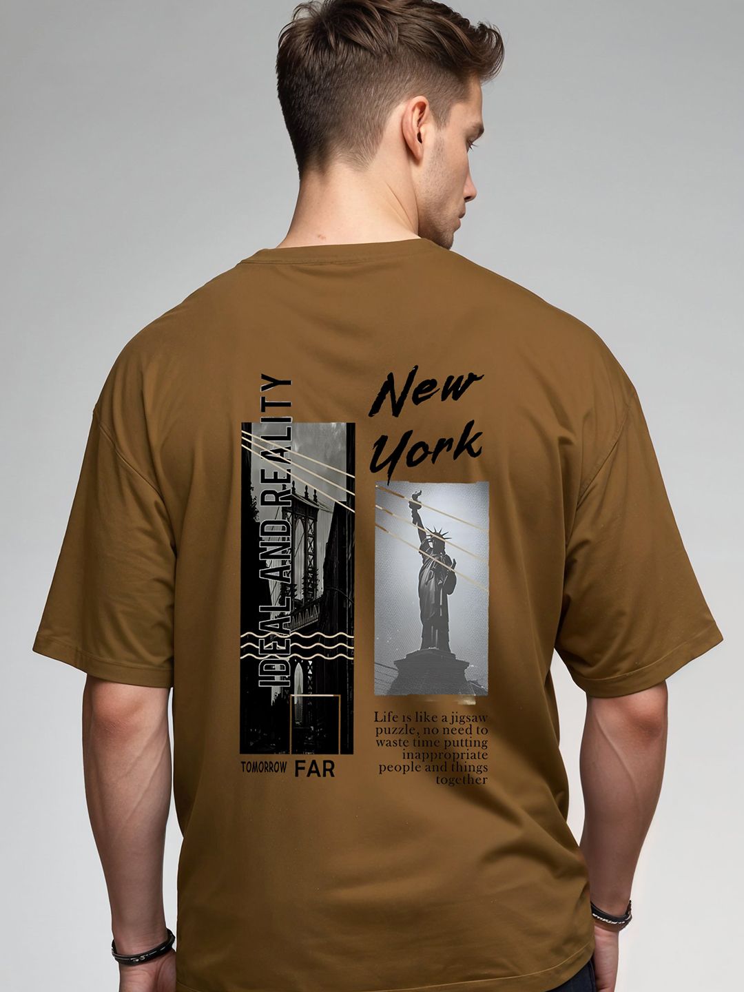 SMARTEES Men Oversized Typography Printed T-shirt