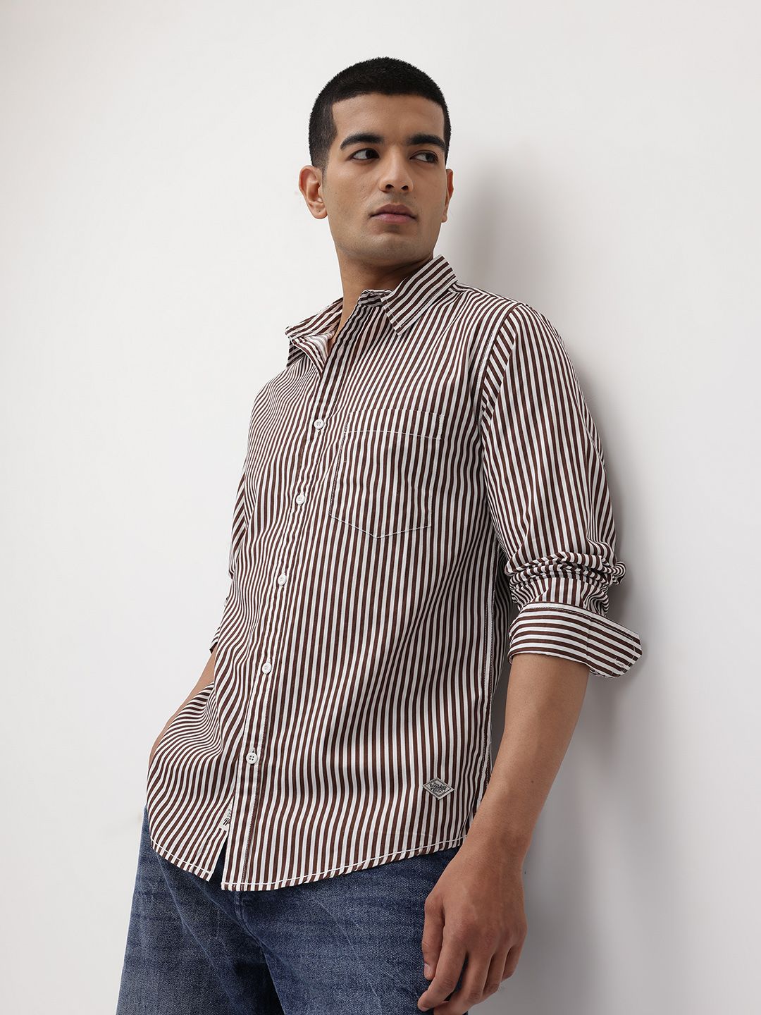The Roadster Lifestyle Co. Striped Regular Fit Shirt