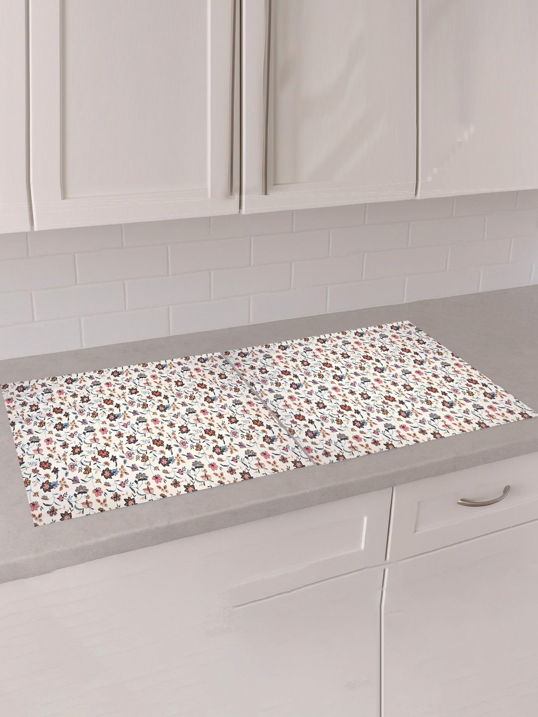 Kuber Industries 2 Pieces Cream-Coloured & Brown 5 Meter Shelf Liner Organisers